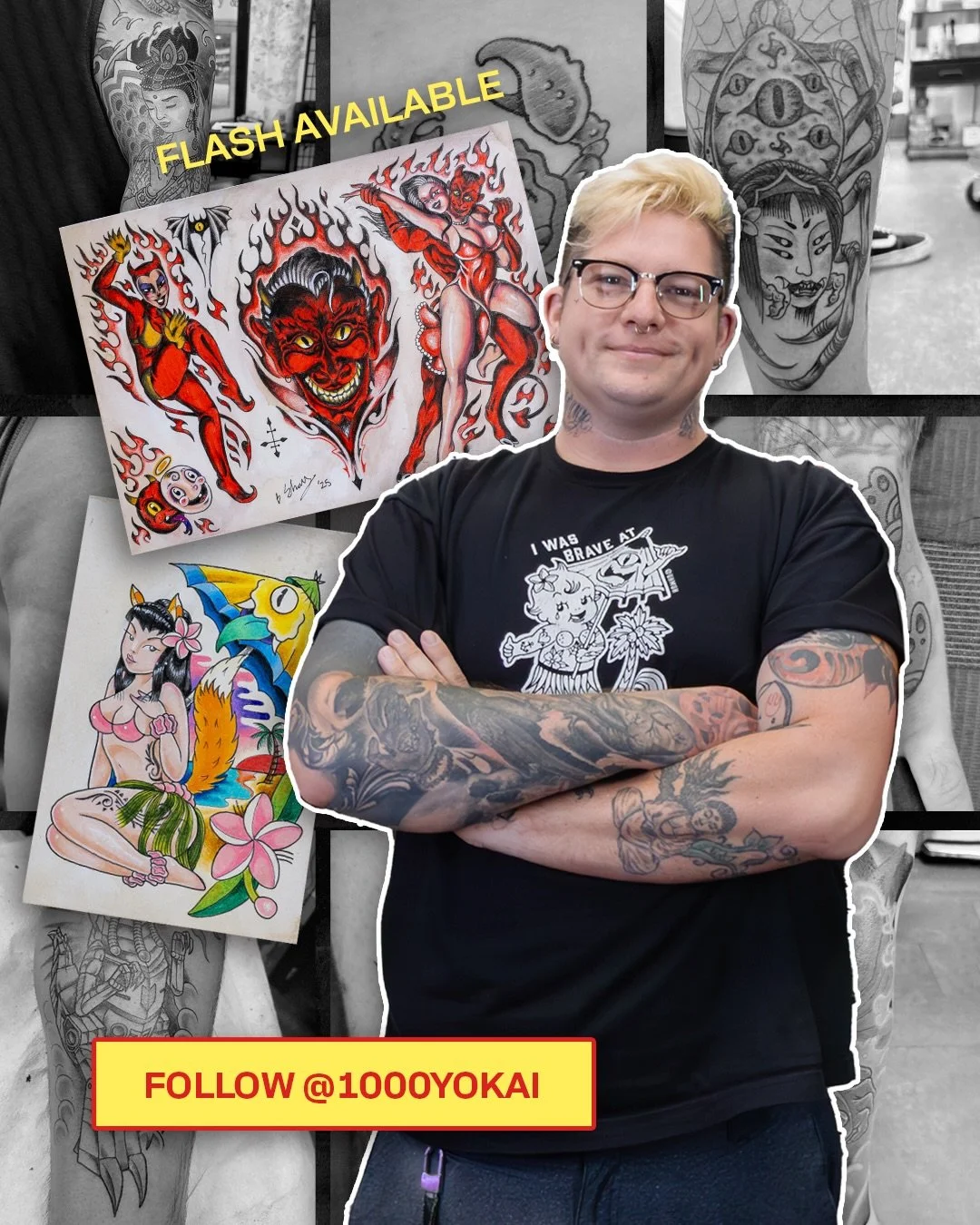 More Flash by @1000yokai ⚡️

Here&rsquo;s a glimpse of the many flash designs Brian has to offer 😎 Available in color and black and grey! See a flash design you like? Book with Brian 🔥&nbsp;

Happy Yokai Tattoo is located inside Anchor Cove Shoppin