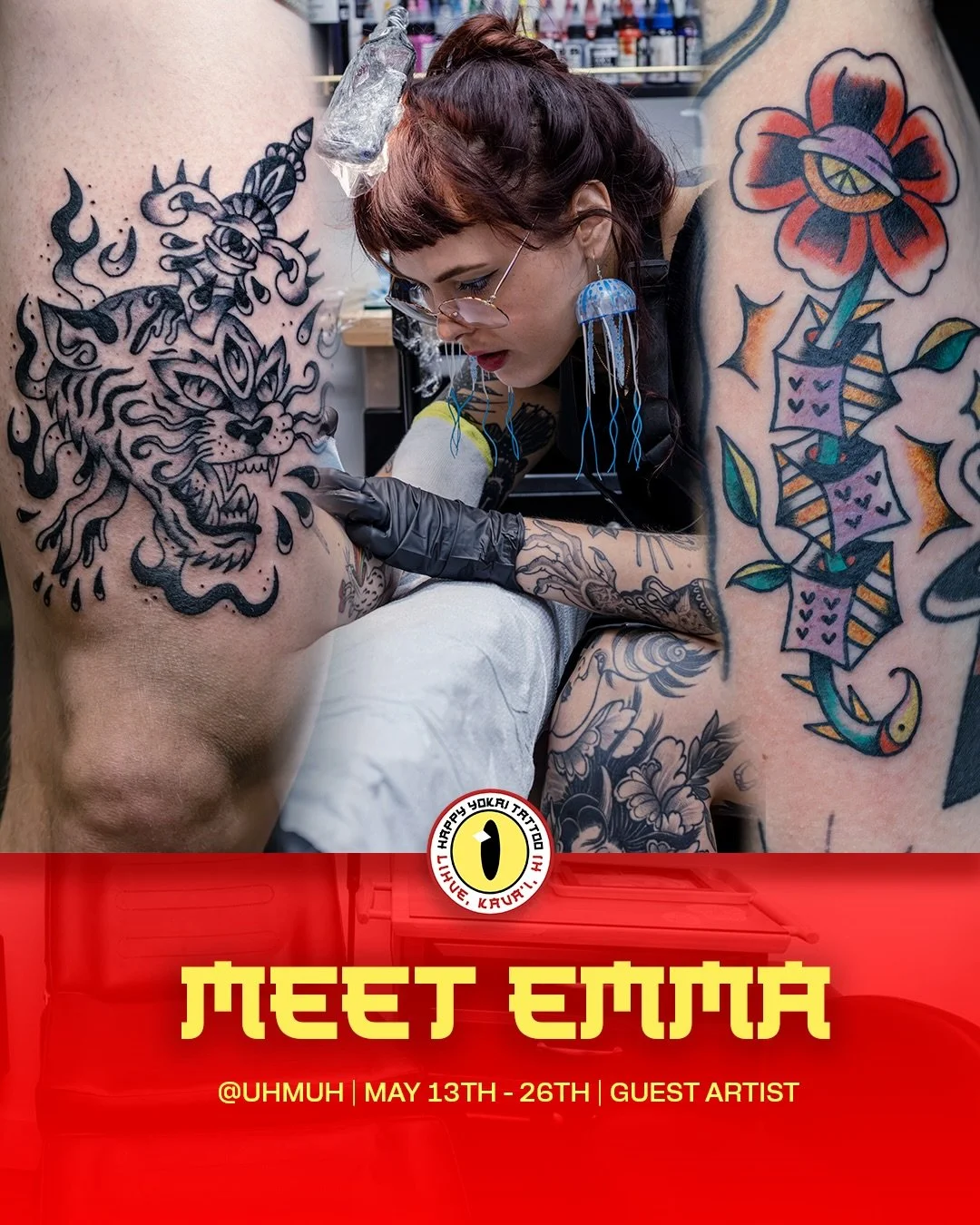 @uhmuh is back againnnnnnnnnnn 😎

We&rsquo;re happy to have our Emma back as a guest artist! She&rsquo;ll be back on island from May 13 to May 26. Expect lots of flash available, and customs are OPEN 🥵&nbsp;You know the drill&hellip;. You dream it,