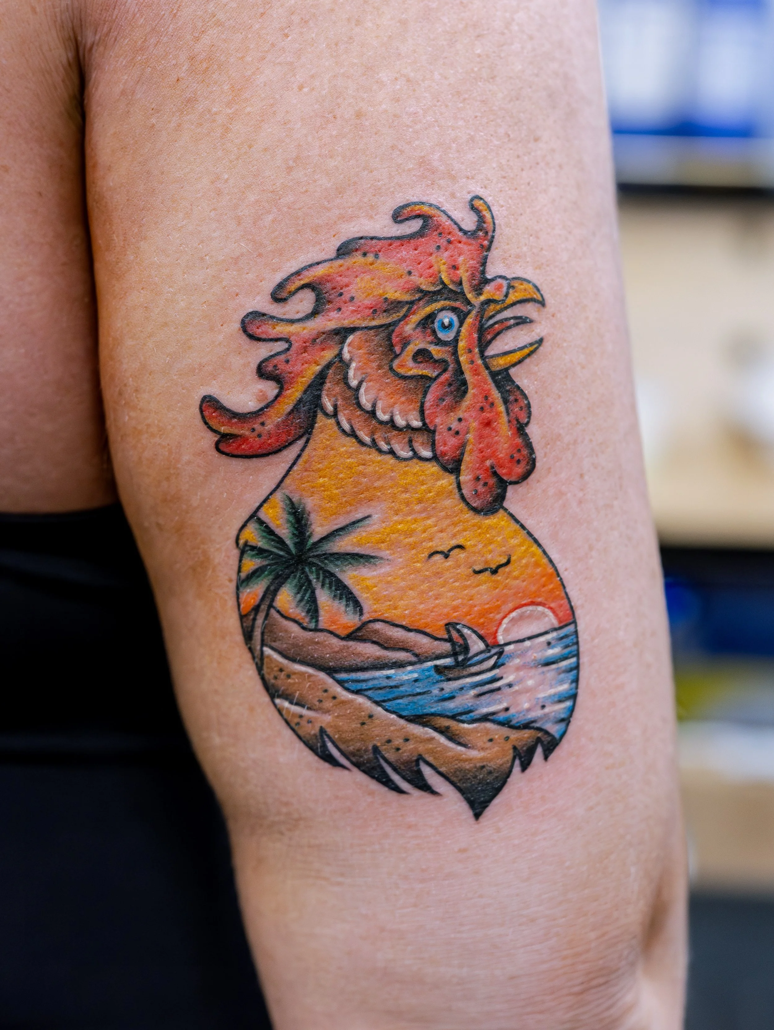 The Tattoo ⏭️ The Process

Here&rsquo;s a peek into what an afternoon tattoo session with&nbsp;@lucky.clubs looks like. Because it&rsquo;s pretty neat when Dani can do something custom and bring your ideas to life 🐓 If you&rsquo;re local or visiting