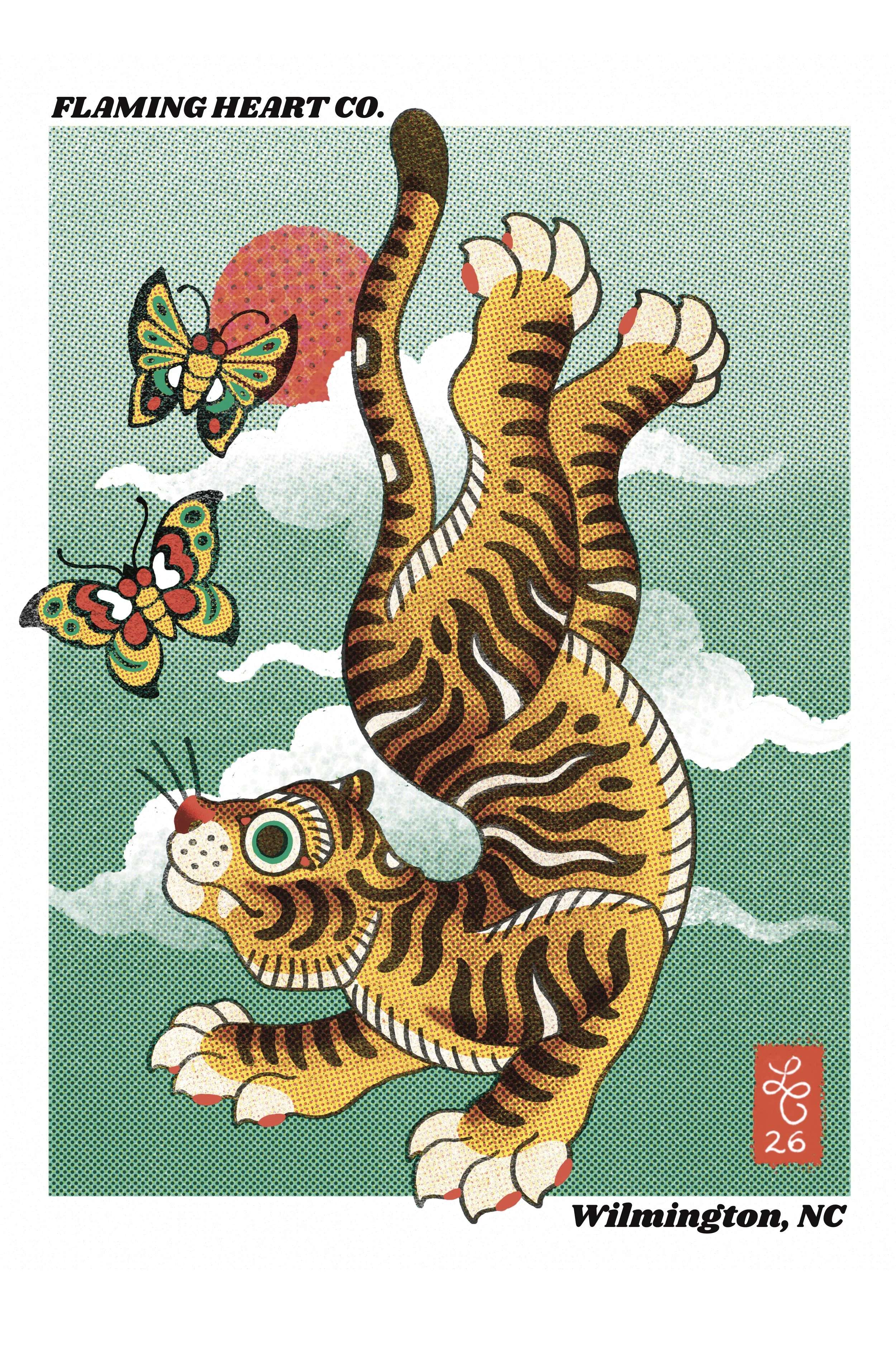 "Falling Tiger" Poster 12"x18"