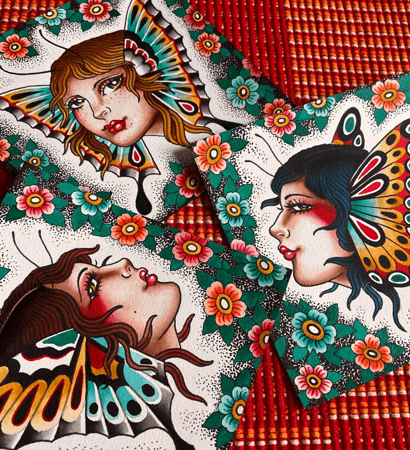 Butterfly Lady Prints Set