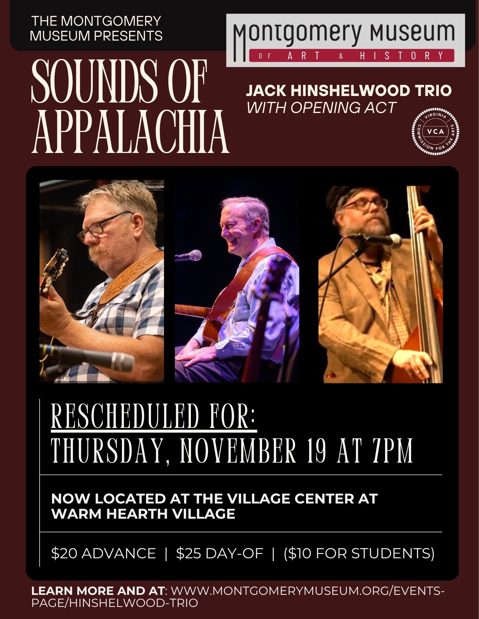 Sounds of Appalachia: Jack Hinshelwood Trio RESCHEDULED FOR 11/19