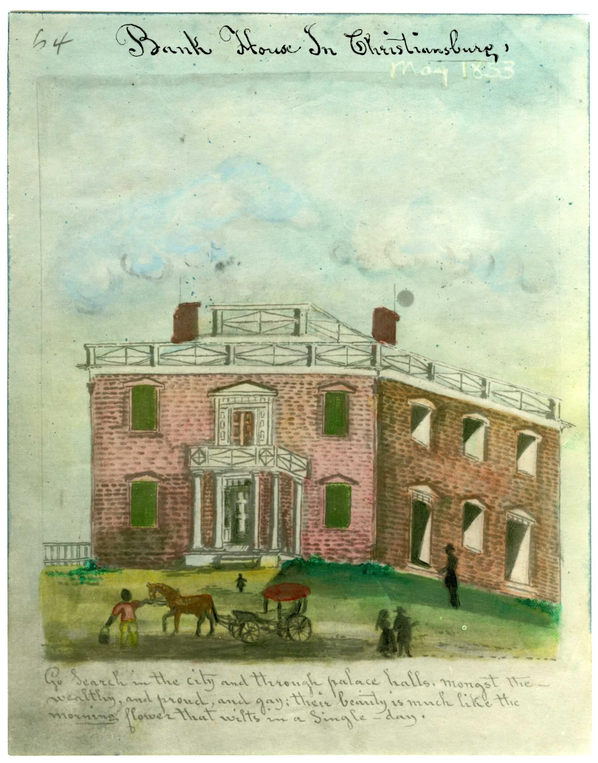 1987b Lewis Miller Print, 1853 Bank of Christiansburg (p.64)(photocopy)=BU-CO.jpg