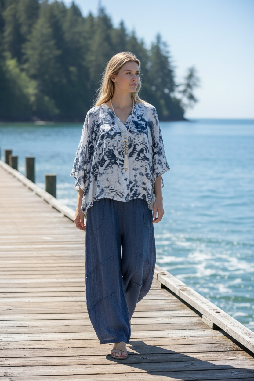 Pretty Print Linen Shirt
