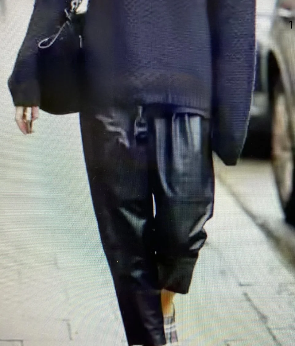 Contrasting Leatherette Pants