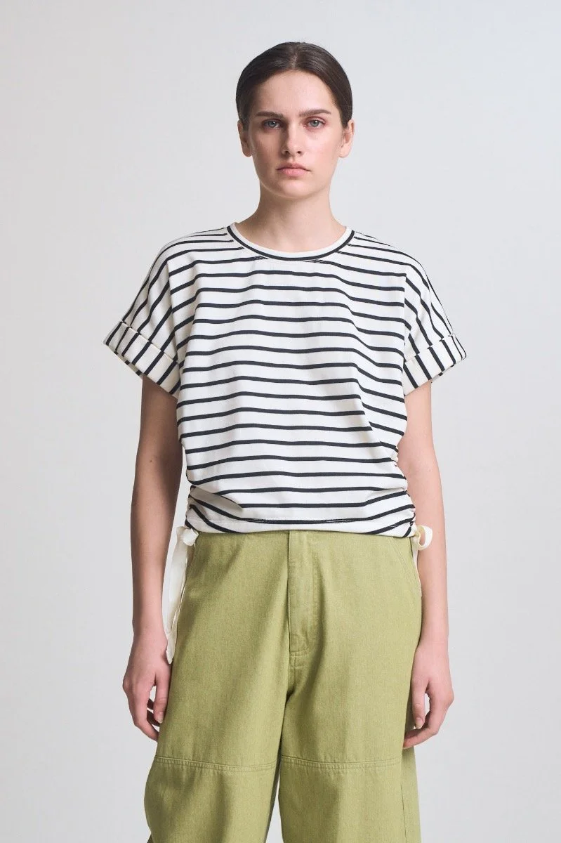 Stripe Drawstring Tee