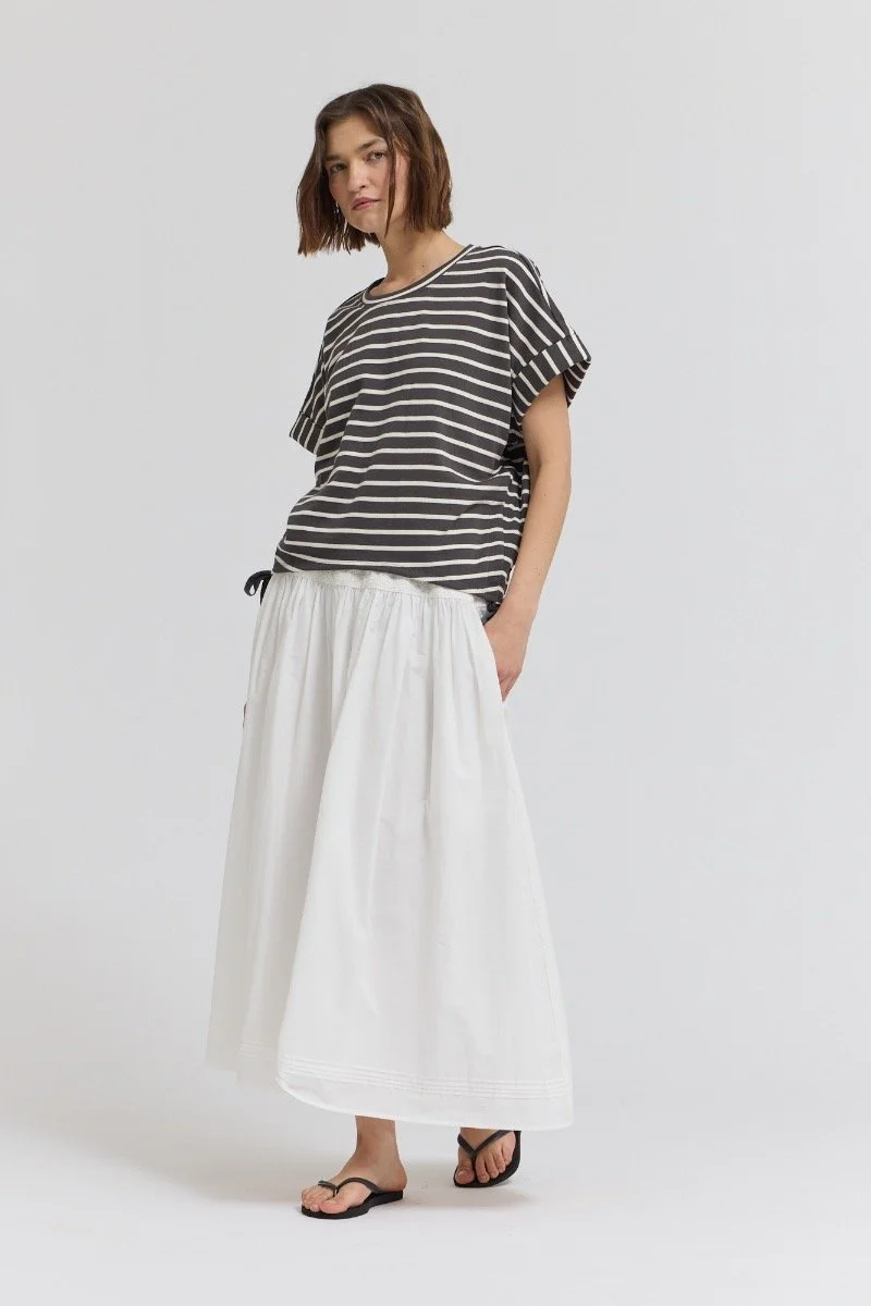 Stripe Drawstring Tee