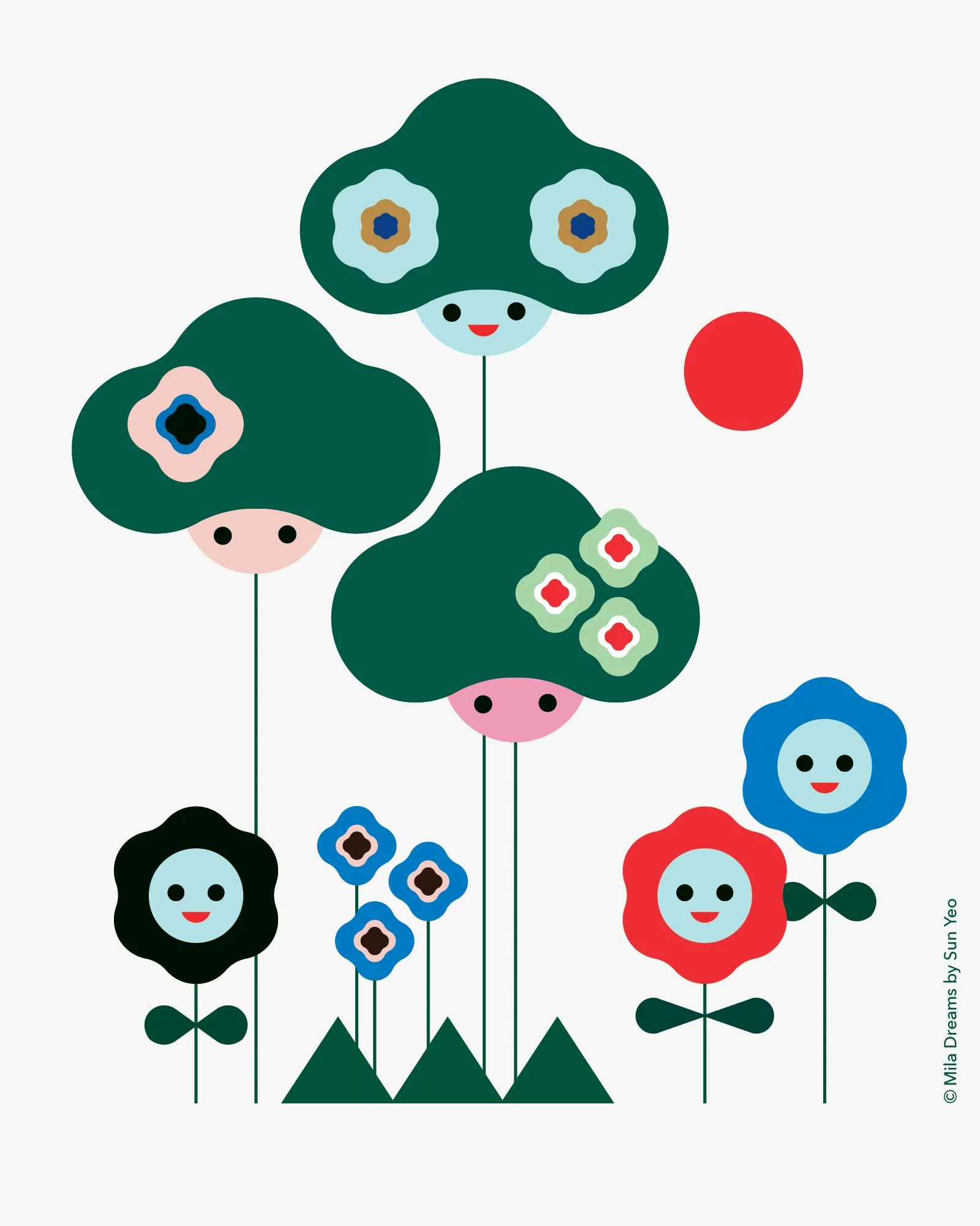 MD-NA102 - Happy Flowers - White