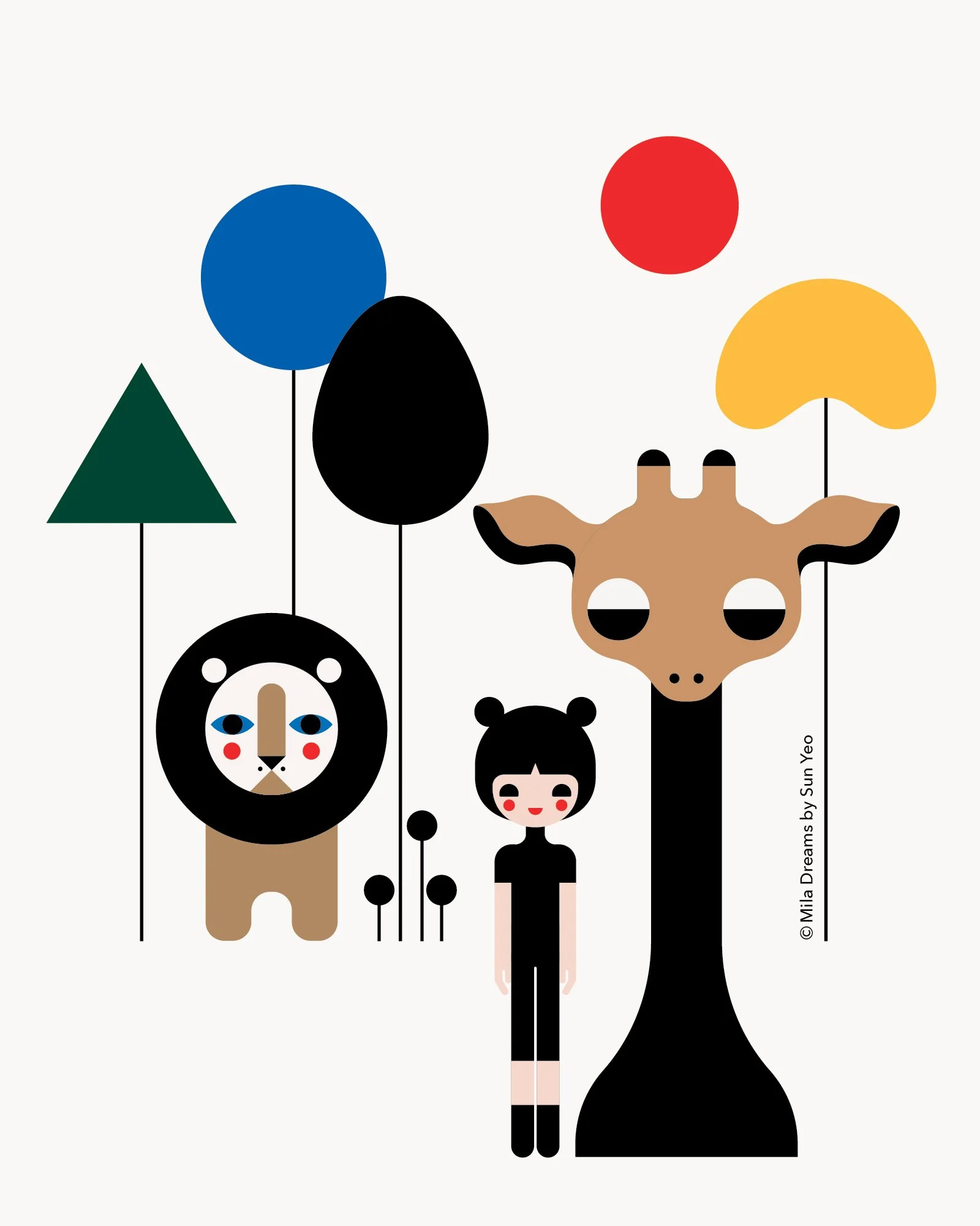 MD-NA001 - Brown Lion and Giraffe