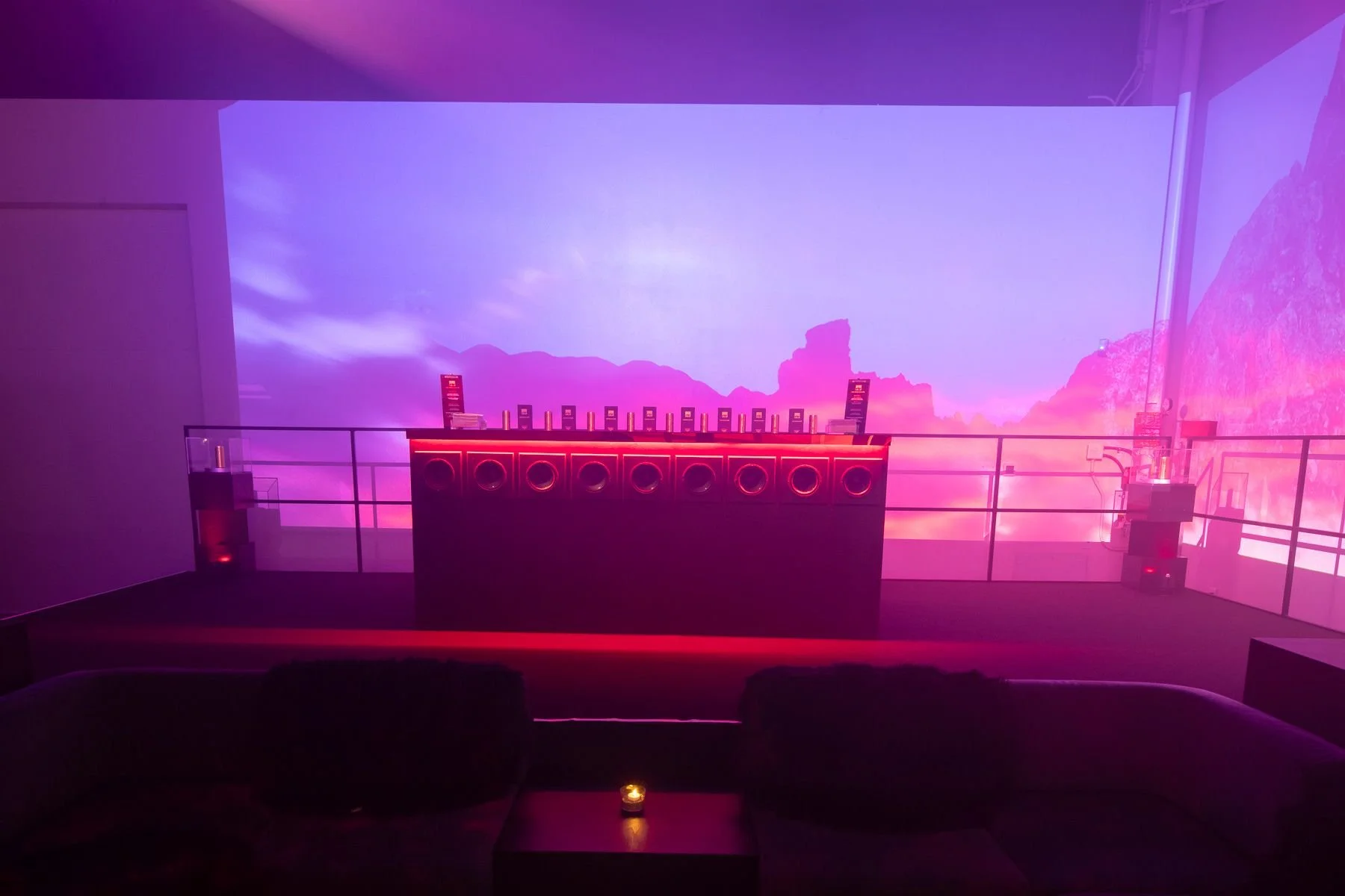 speaker detail bar or DJ booth with LED lighting