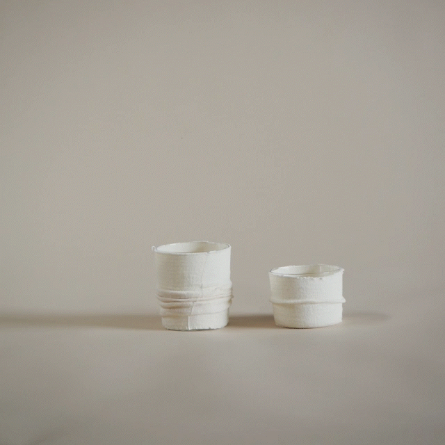 micro-thin glass vessel with natural votive sleeve - candle votive rental los angeles