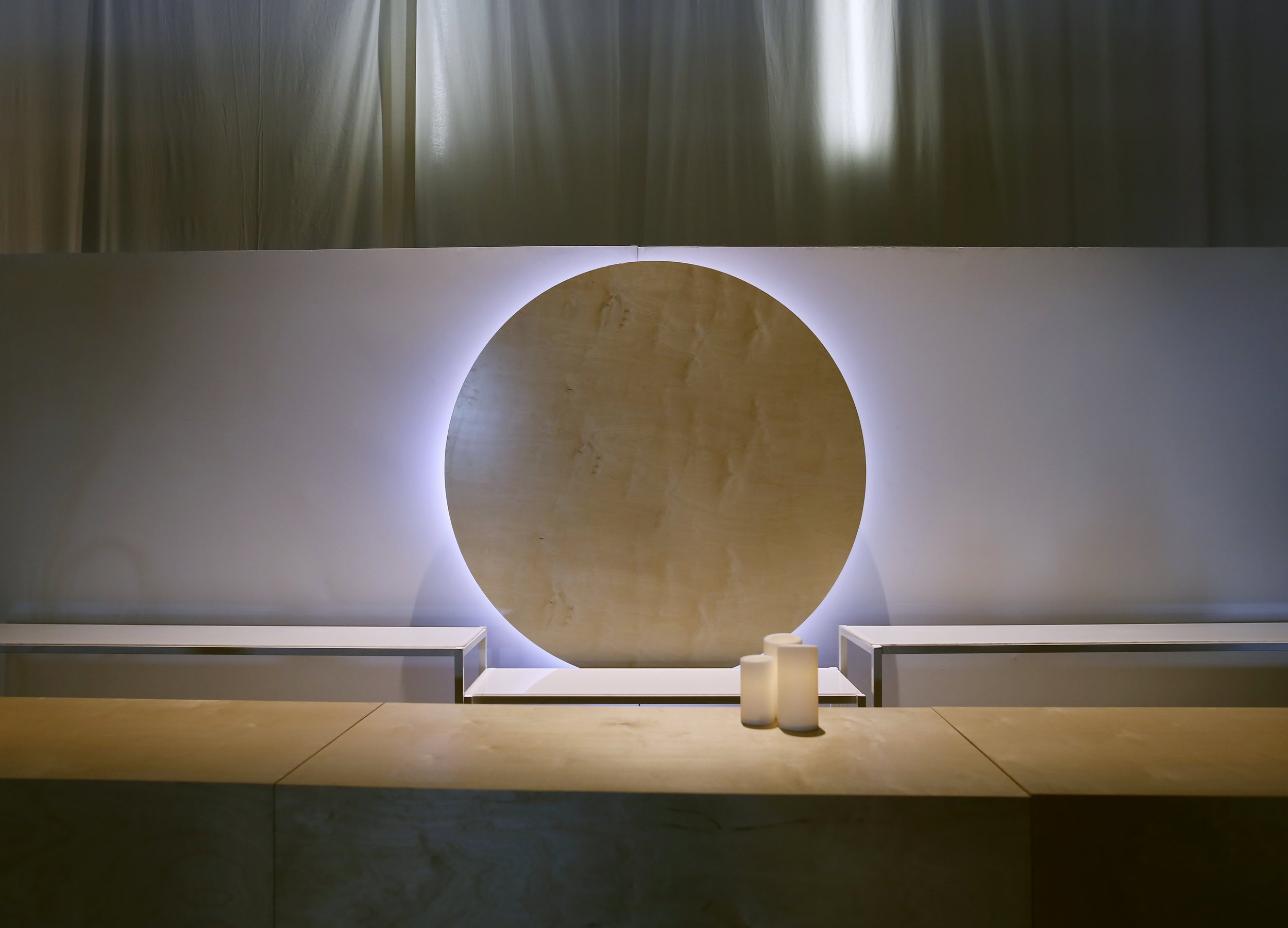 LED disc wall accessory - art rental los angeles