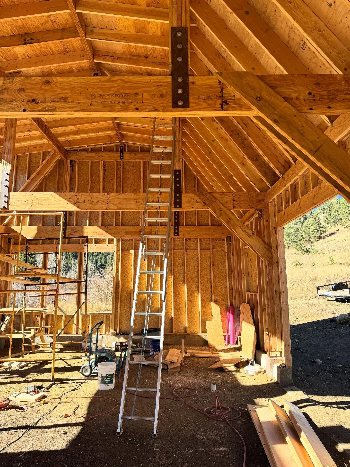 Making progress on the barn. Fingers crossed I can beat the weather. Oof!!!