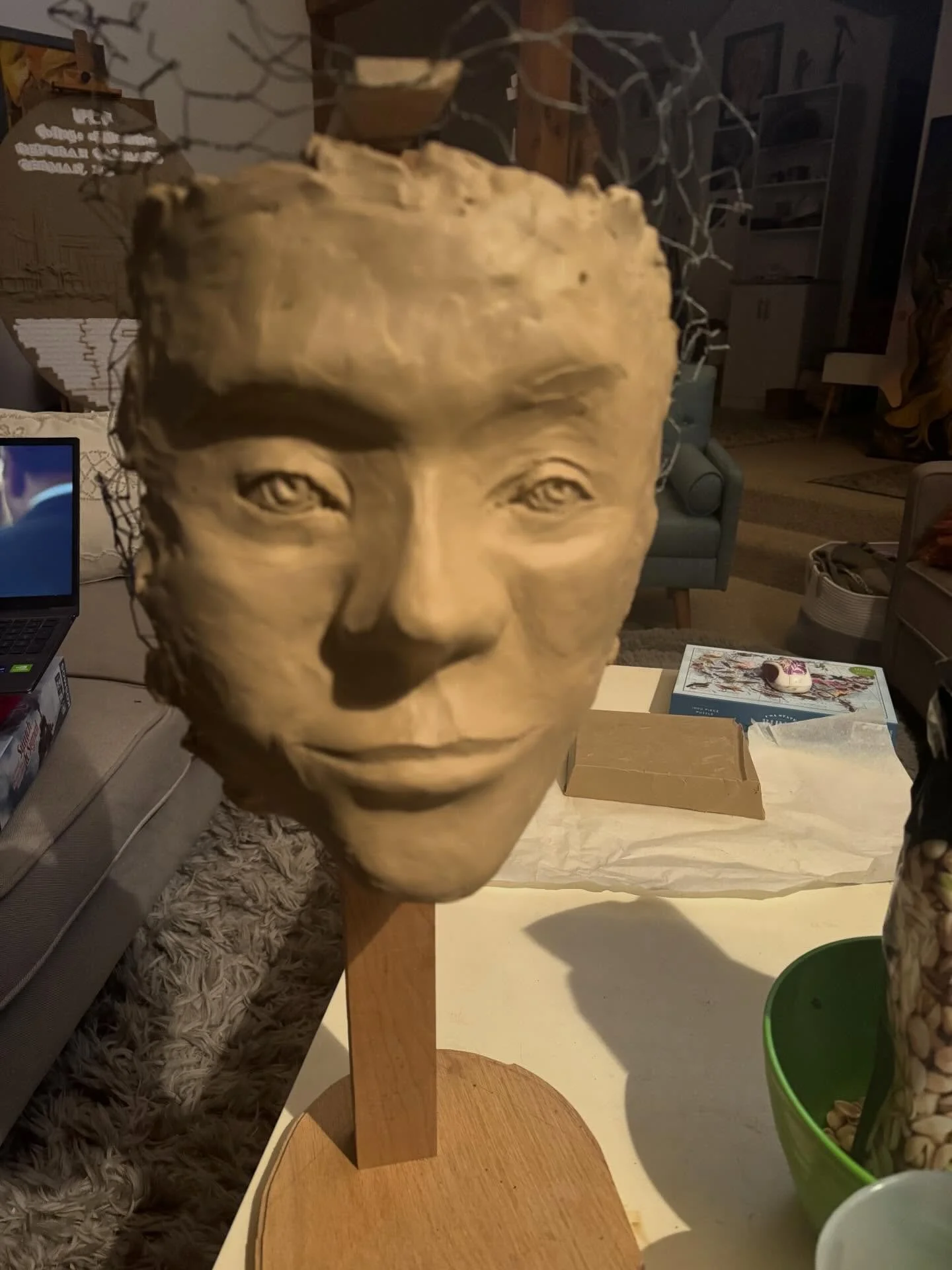 Since I&rsquo;m making a secret commission in bronze, I&rsquo;m planning to take more than one thing to the foundry. This is the beginning of the clay base to be cast.
#burlycarving
#juliagermanfinearts 
#sculpture