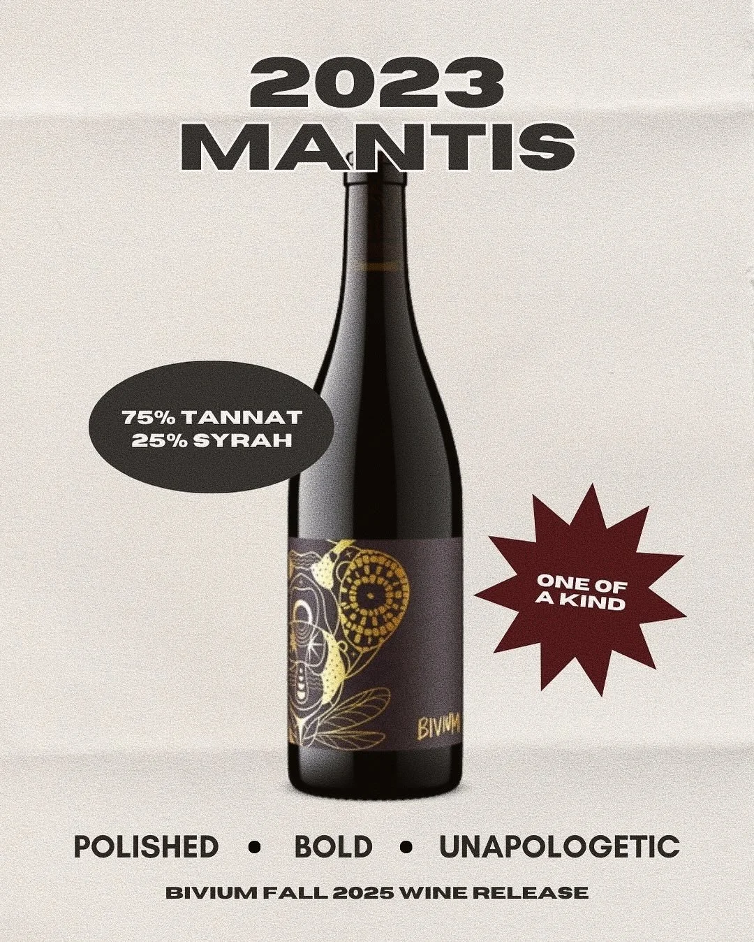 THE LINEUP pt. 2

Meet the final two wines in our Fall 2025 release🍷

Available to purchase at biviumwine.com starting Monday, September 8th! 

#biviumwine #winerelease #winereleaseparty #winetasting #winemaking #winemakingprocess #californiawinery 