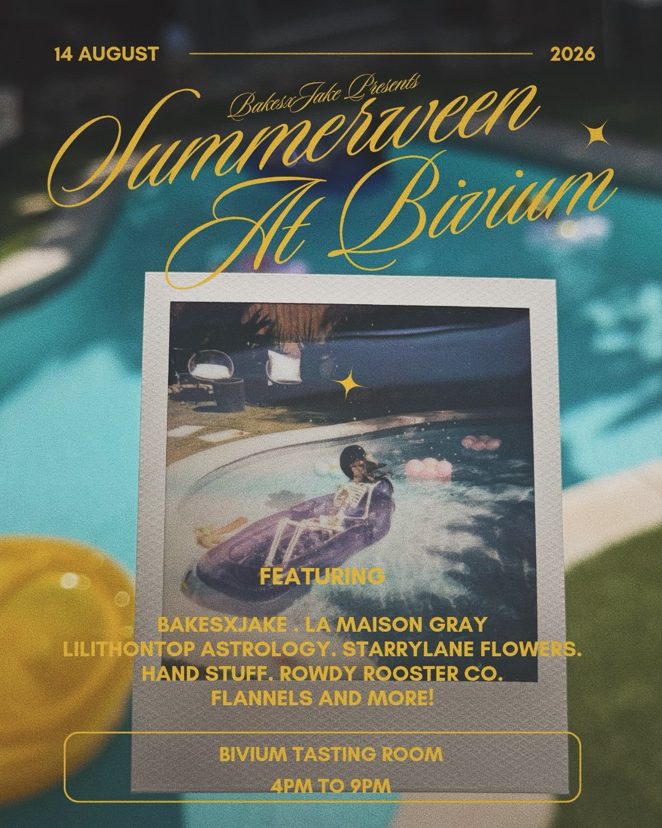 Can&rsquo;t wait for the @bakesxjake Summerween pop-up tour to hit the Bivium Tasting Room THIS Friday🍷☠️

Join us from 4:00-9:00pm for some wine, delicious treats, and tons of other awesome vendors!

#biviumwine #biviumtastingroom #summerween #wine