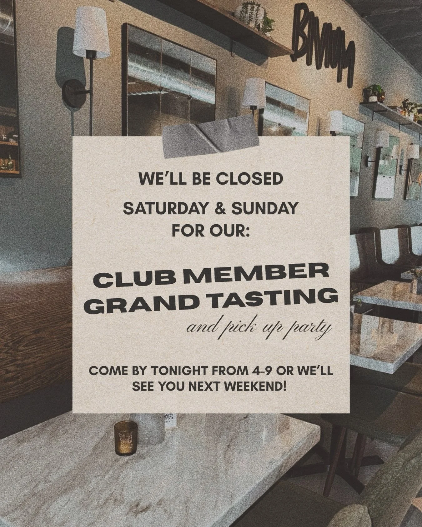 ATTN: the Tasting Room will be closed tomorrow and Sunday for our Club Member events!

If you can, stop by tonight from 4:00-9:00 for a glass and a cheers. Otherwise, we&rsquo;ll see you all next weekend🍷 

#biviumwine #winetasting #californiawinery