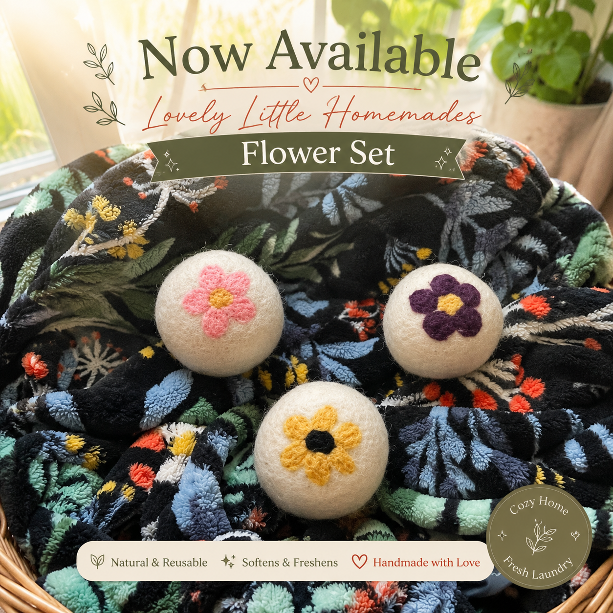 Flower Dryer Ball Set