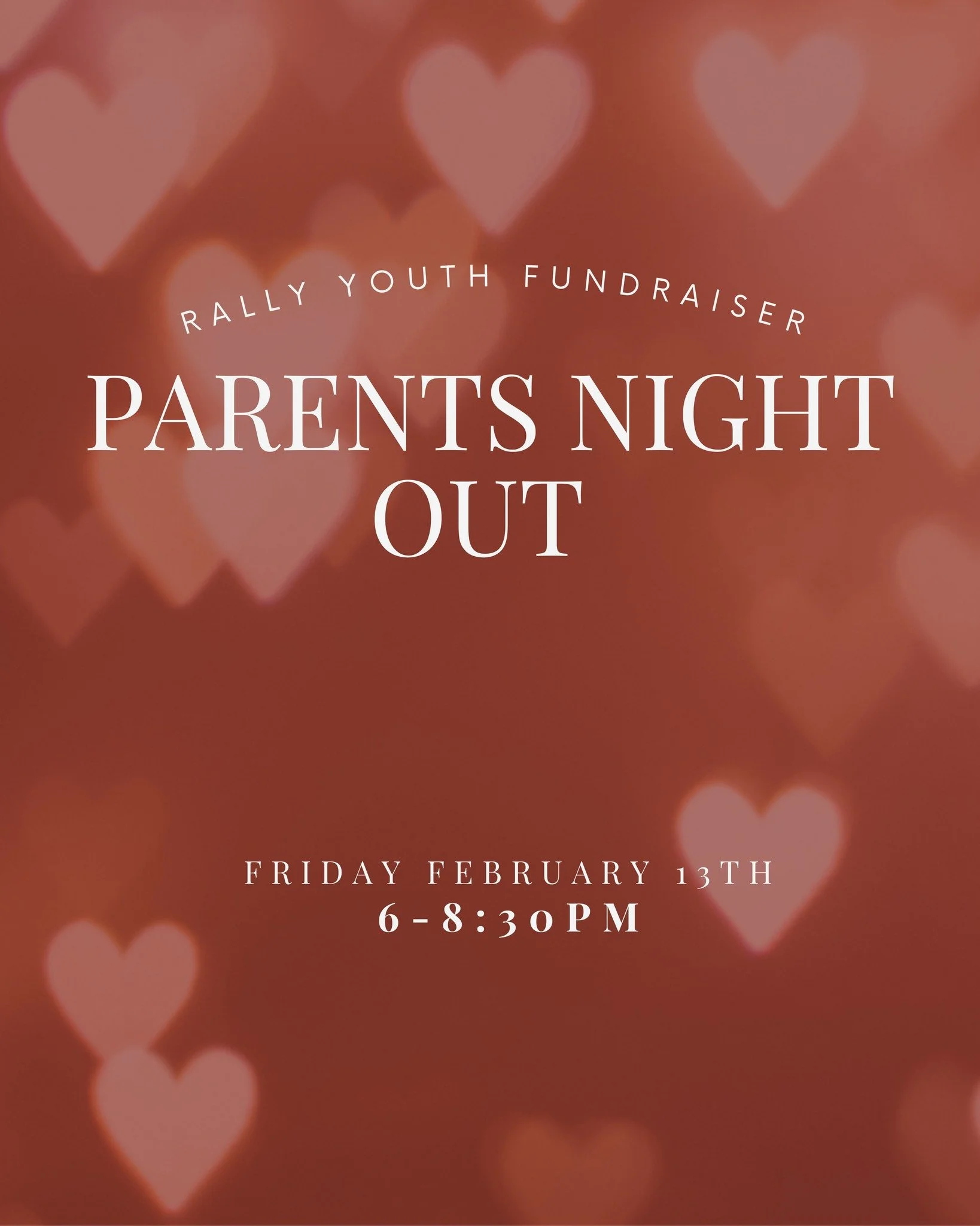 PARENTS NIGHT OUT... BUT MAKE IT A RALLY FUNDRAISER
We are excited to host our annual Parents Night Out on February 13th from 6-8:30pm! This year Legacy Kids is partnering with Rally Youth to host this FUNdraiser!
We know the cross-over episode you'v