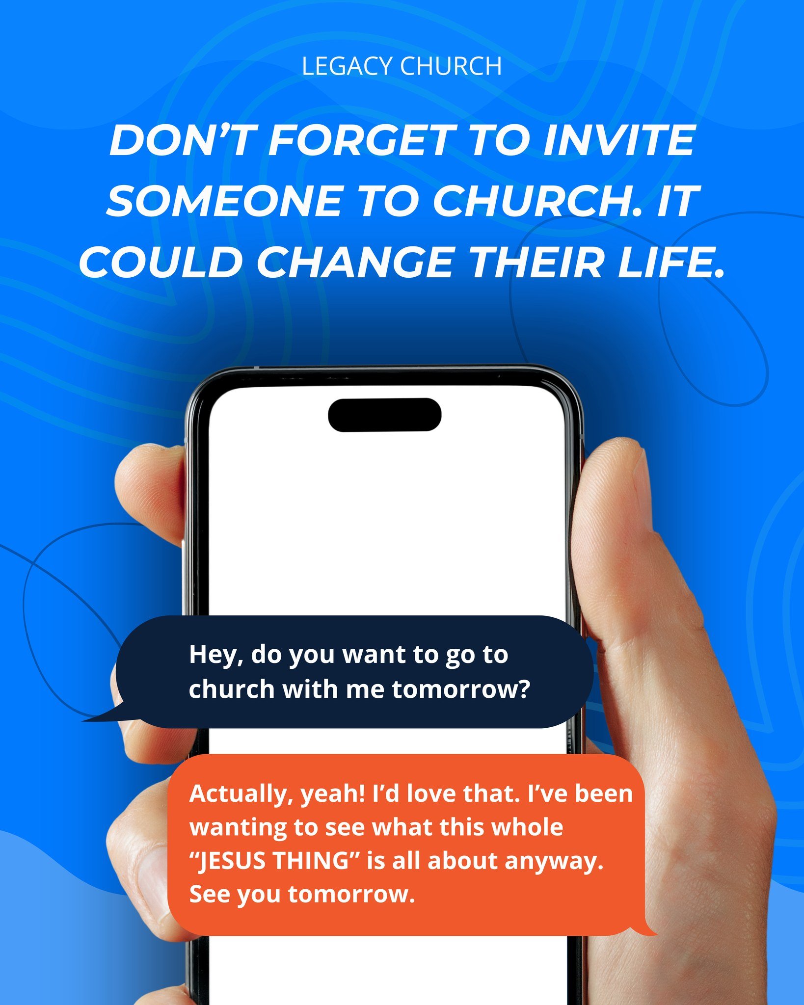 You never know when God has already been working in your friends lives. SO SEND THE TEXT! Invite them to come hear about the Lord, and how He loves them 🤝