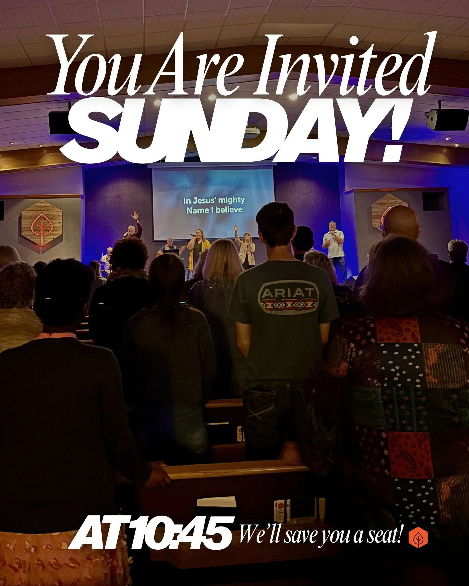 IT'S SUNDAY!!!! You are invited, come worship our God together at 10:45!
