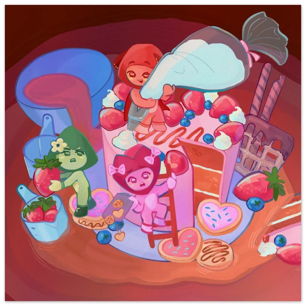 The Cake and the Bubbles Print