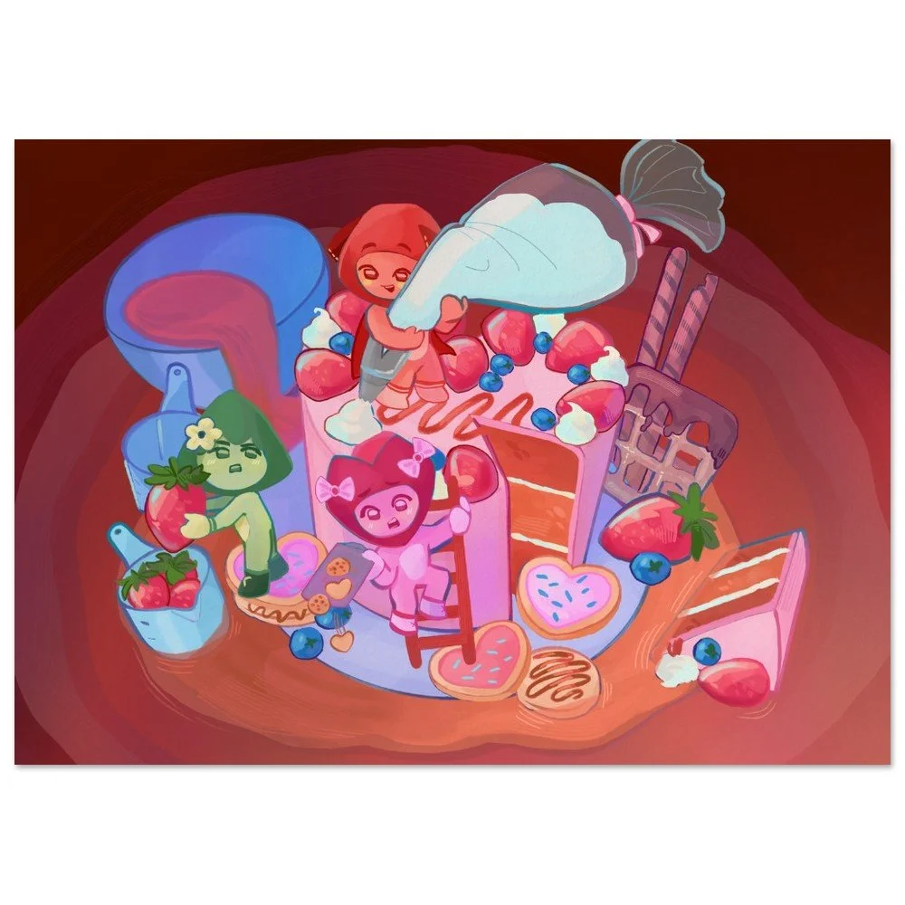 The Cake and the Bubbles Print