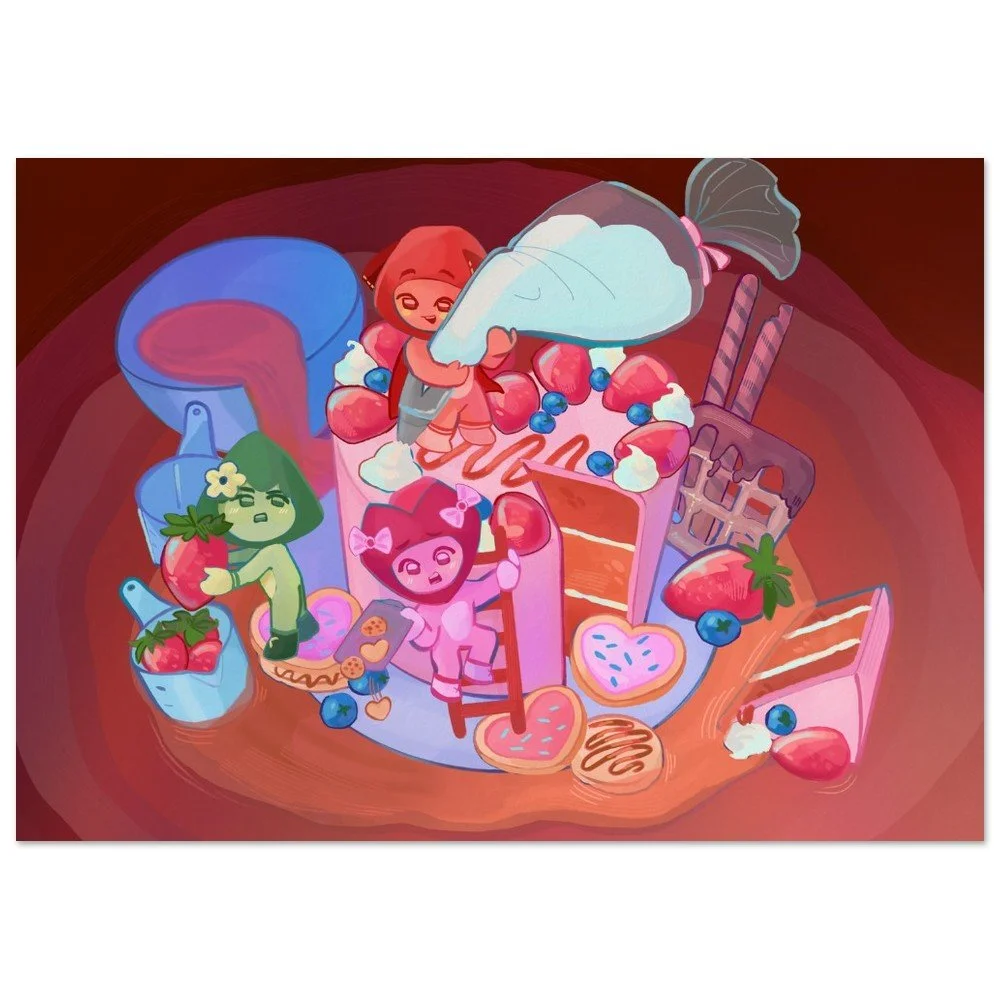 The Cake and the Bubbles Print