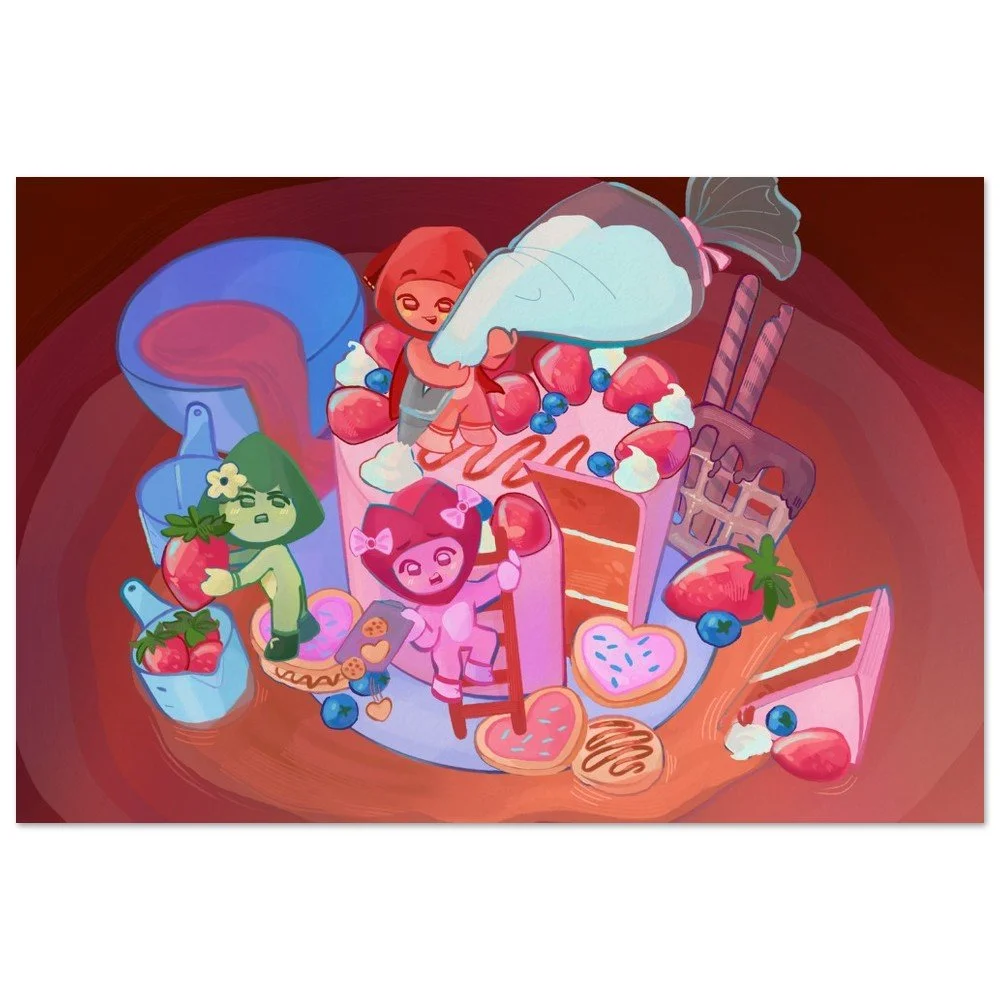 The Cake and the Bubbles Print