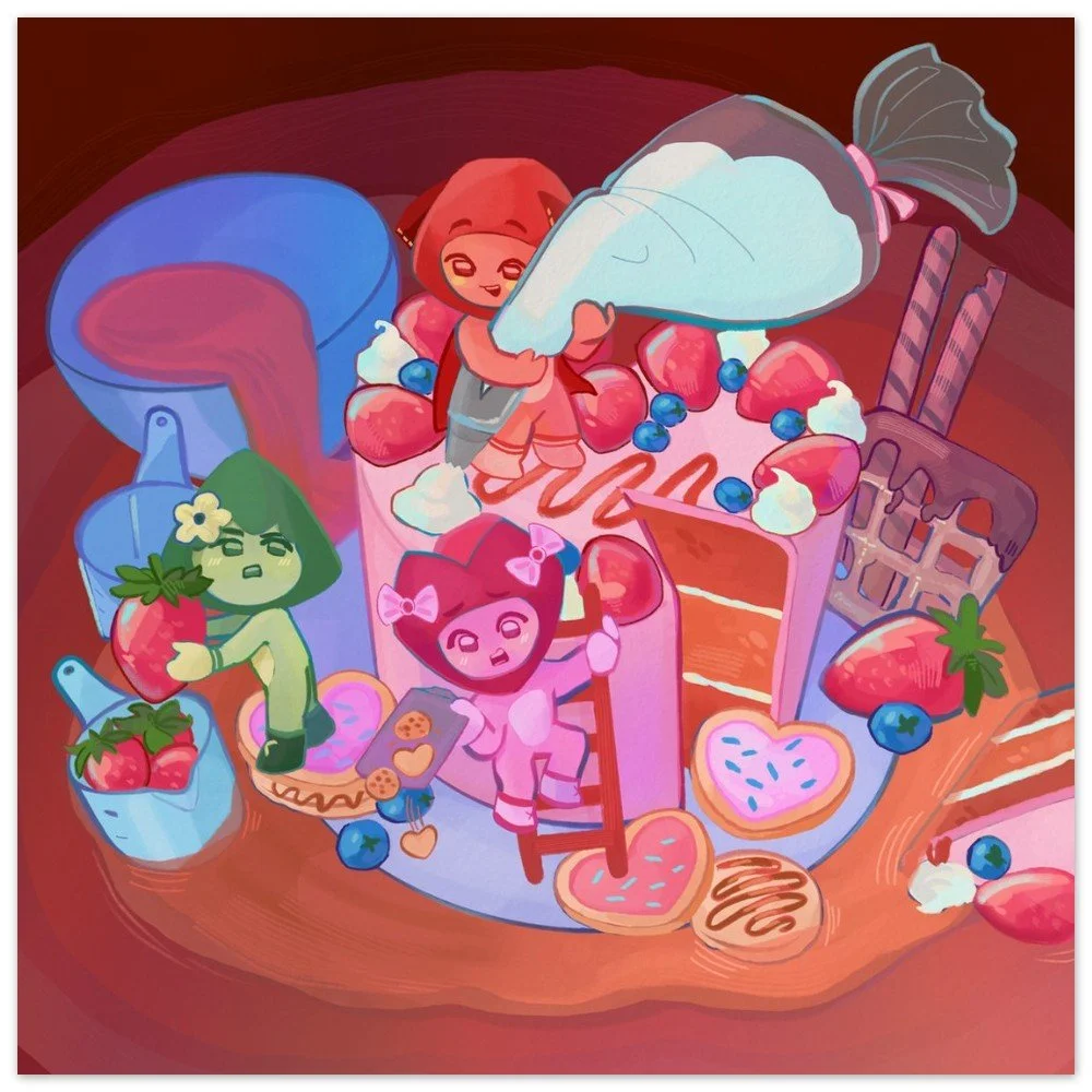 The Cake and the Bubbles Print