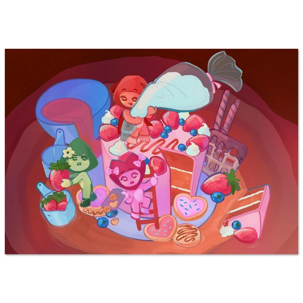 The Cake and the Bubbles Print