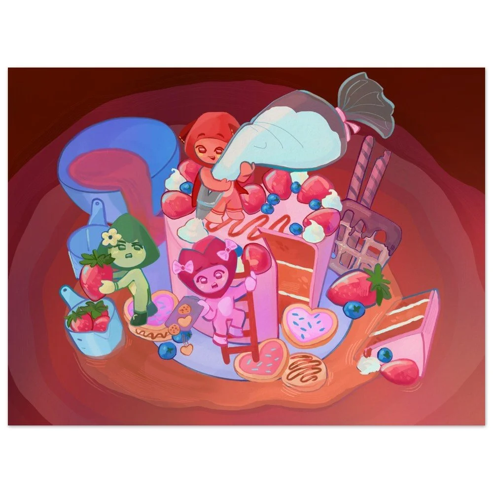 The Cake and the Bubbles Print