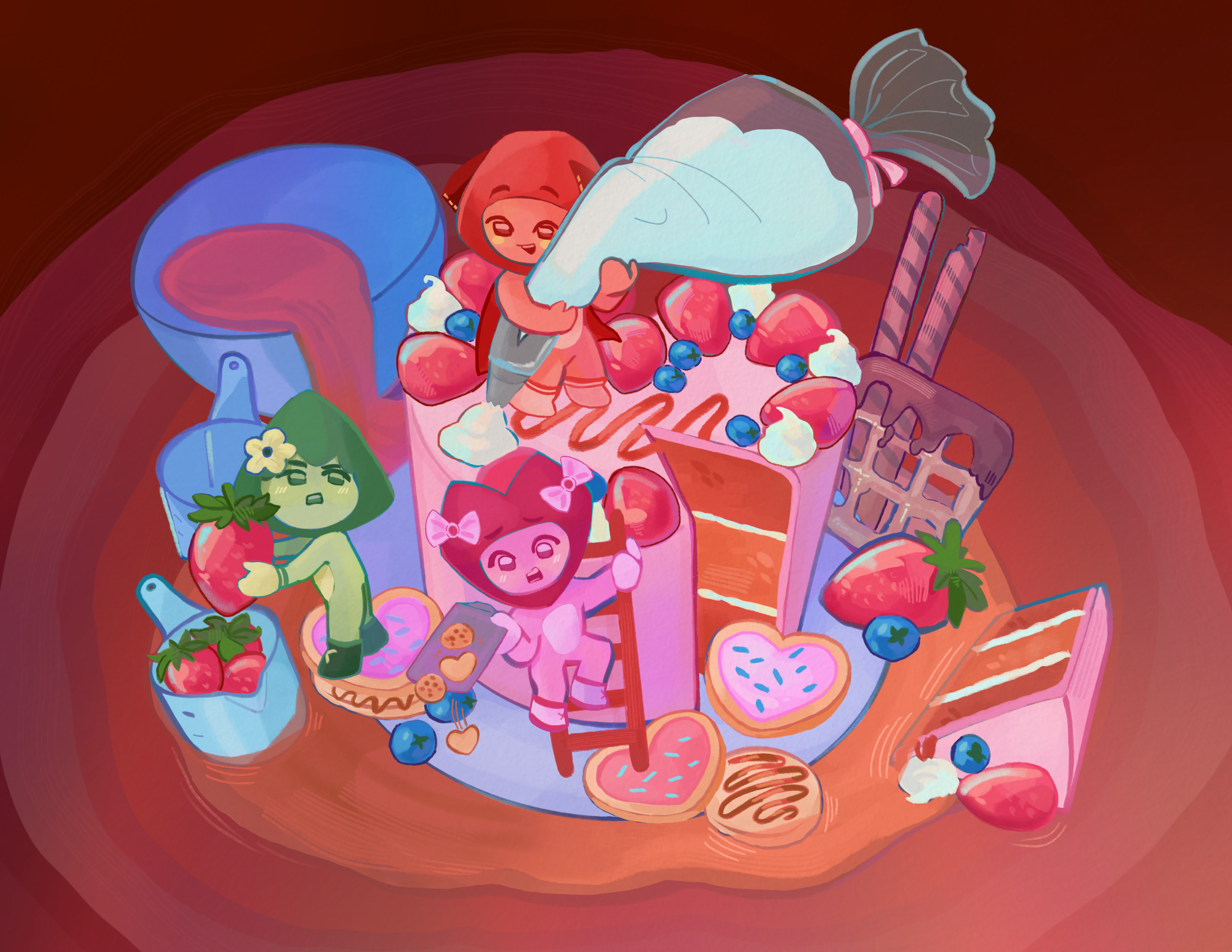 The Cake and the Bubbles Print