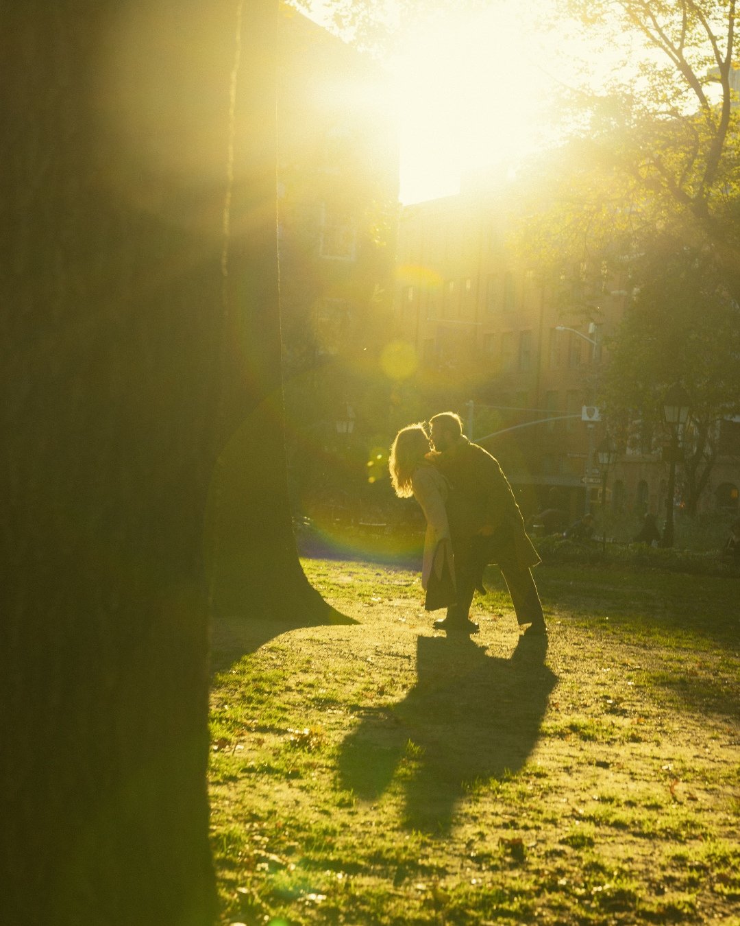 Silhouette under Washington Square Park arch