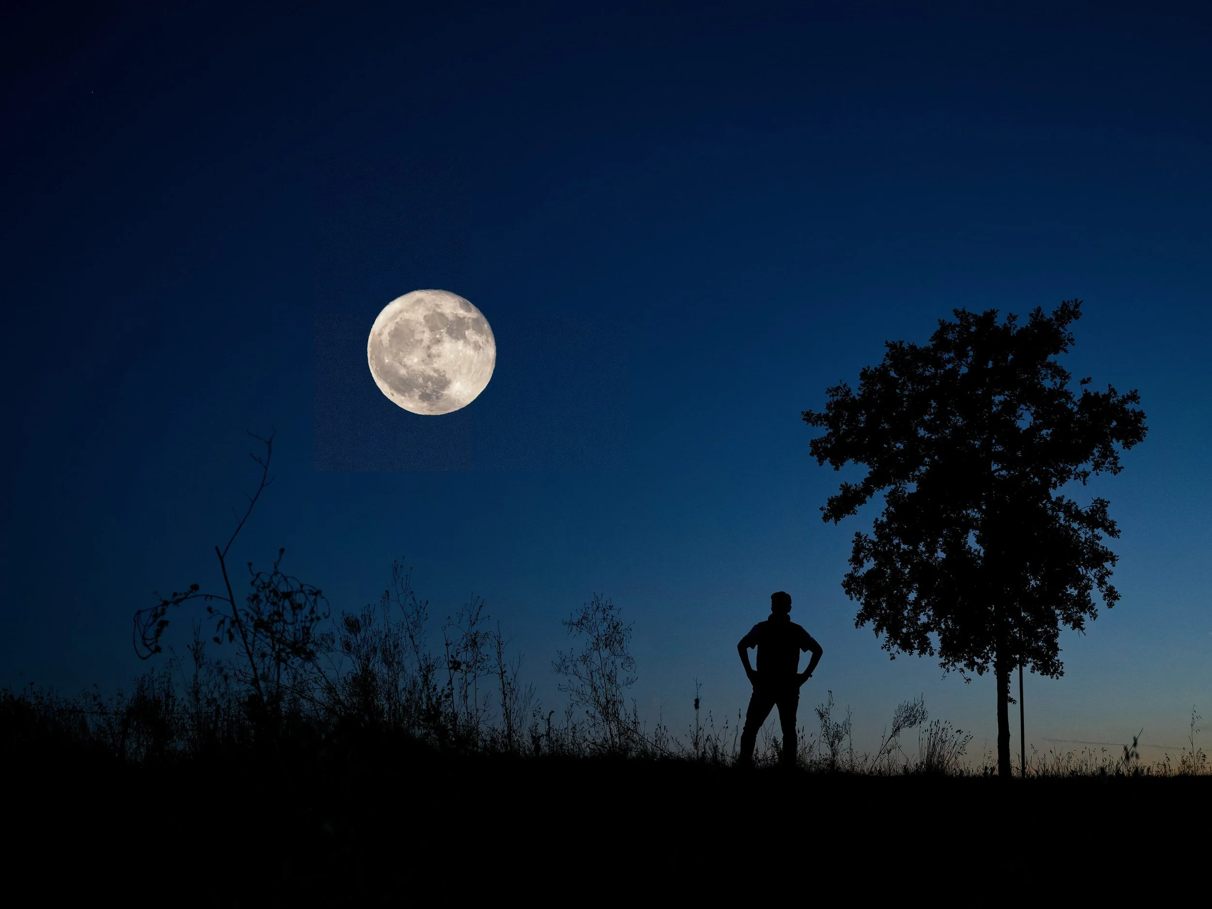 Another Day by Ramon Arellano II 

Tomorrow is Another Day. This is a self photo taken at Kelly Hill in San Ramon during one of the supermoons over the Bay Area skies. With my hat on, I look like a field worker after a long work day.