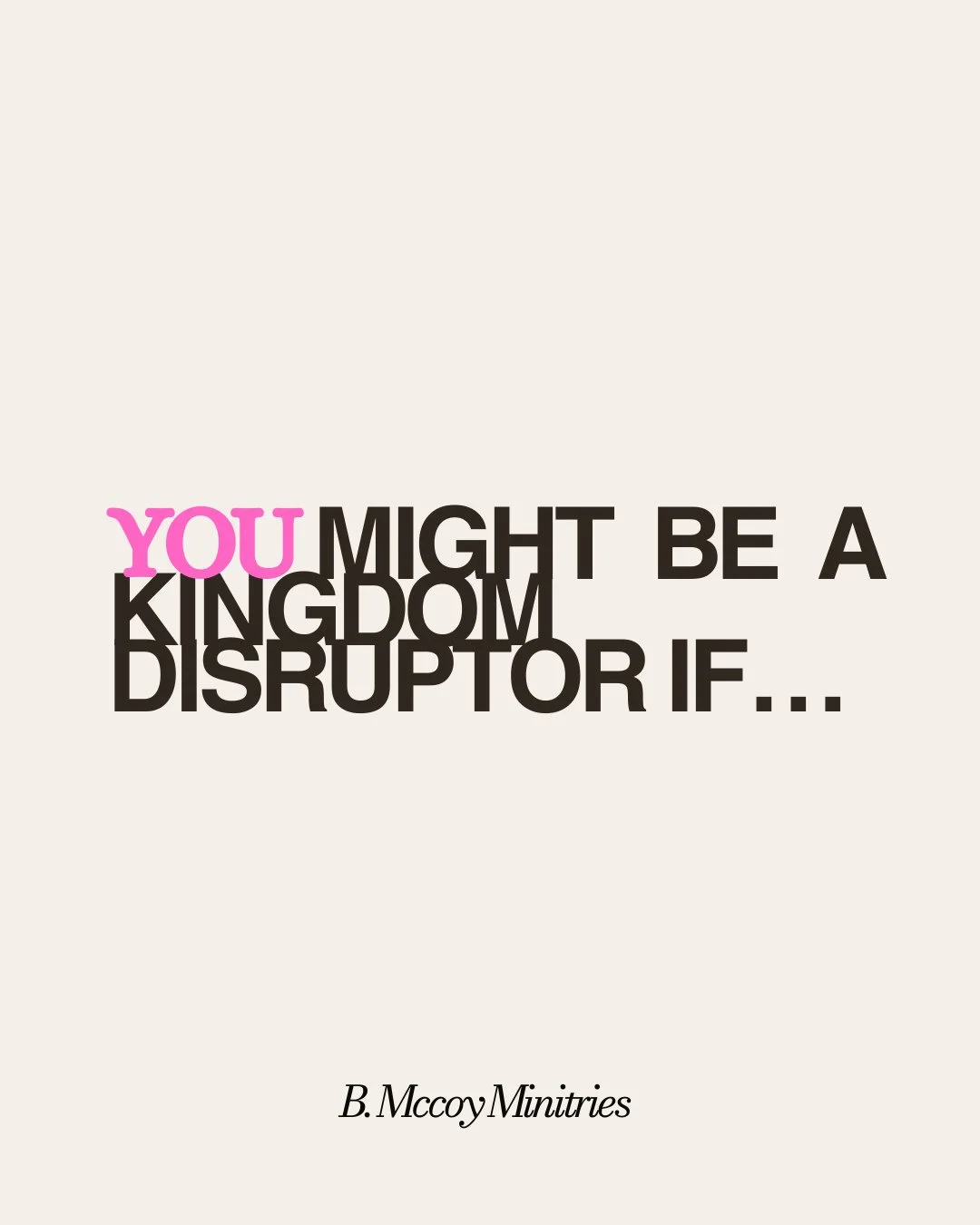You were never designed to fit the mold. You were made to break it. 🔥⁠
⁠
Kingdom disruptors don&rsquo;t follow the crowd.⁠
⁠
They follow the cloud. ☁️⁠
⁠
And that path? It&rsquo;s costly &mdash; but it&rsquo;s consecrated.⁠
⁠
If you&rsquo;ve felt th