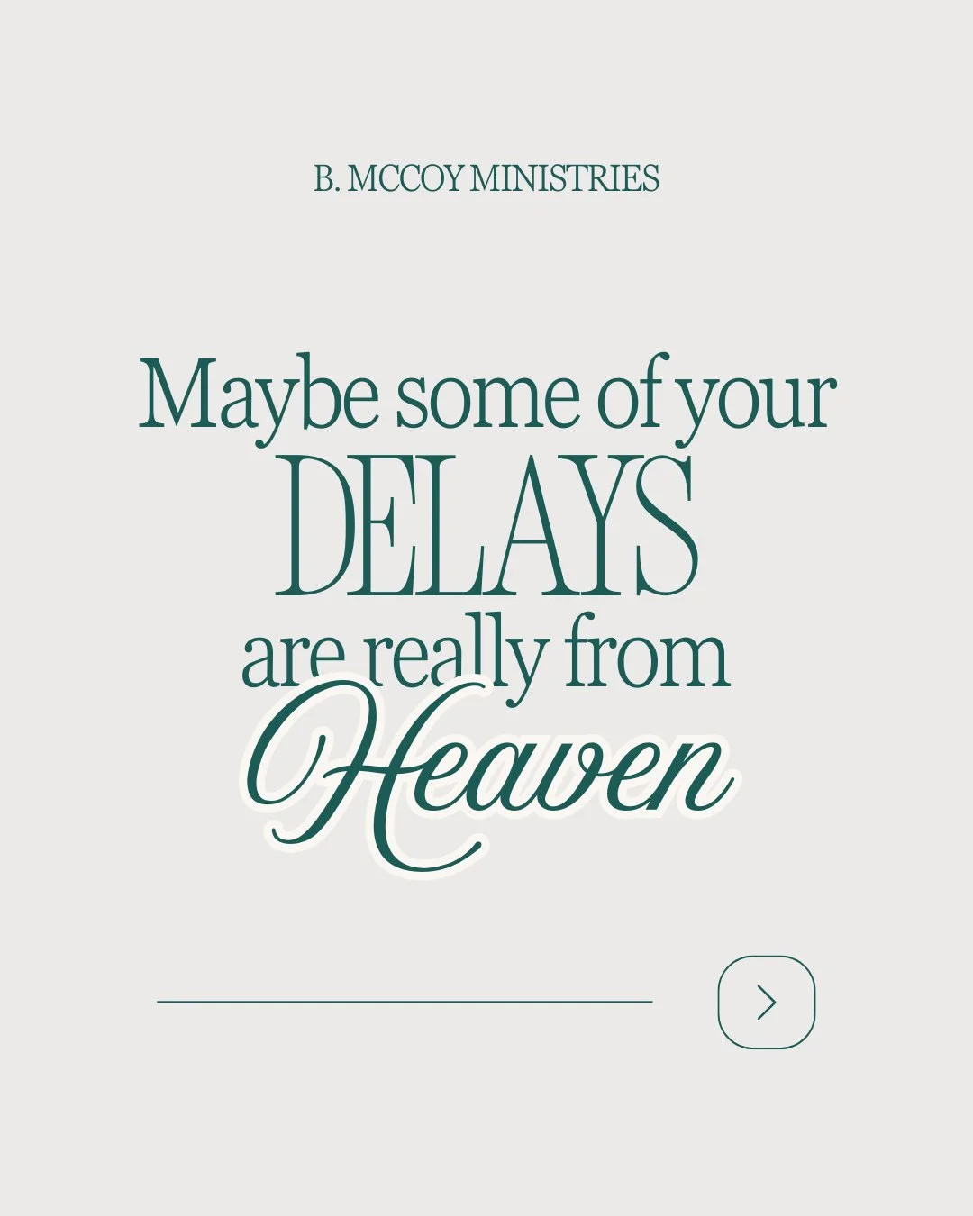 Maybe some of your delays aren&rsquo;t detours &mdash; they&rsquo;re divine. 🌱 Maybe God isn&rsquo;t withholding&hellip; He's preparing.⁠
⁠
The pause you&rsquo;re feeling? The waiting room you didn&rsquo;t ask for? It might just be God giving you ti