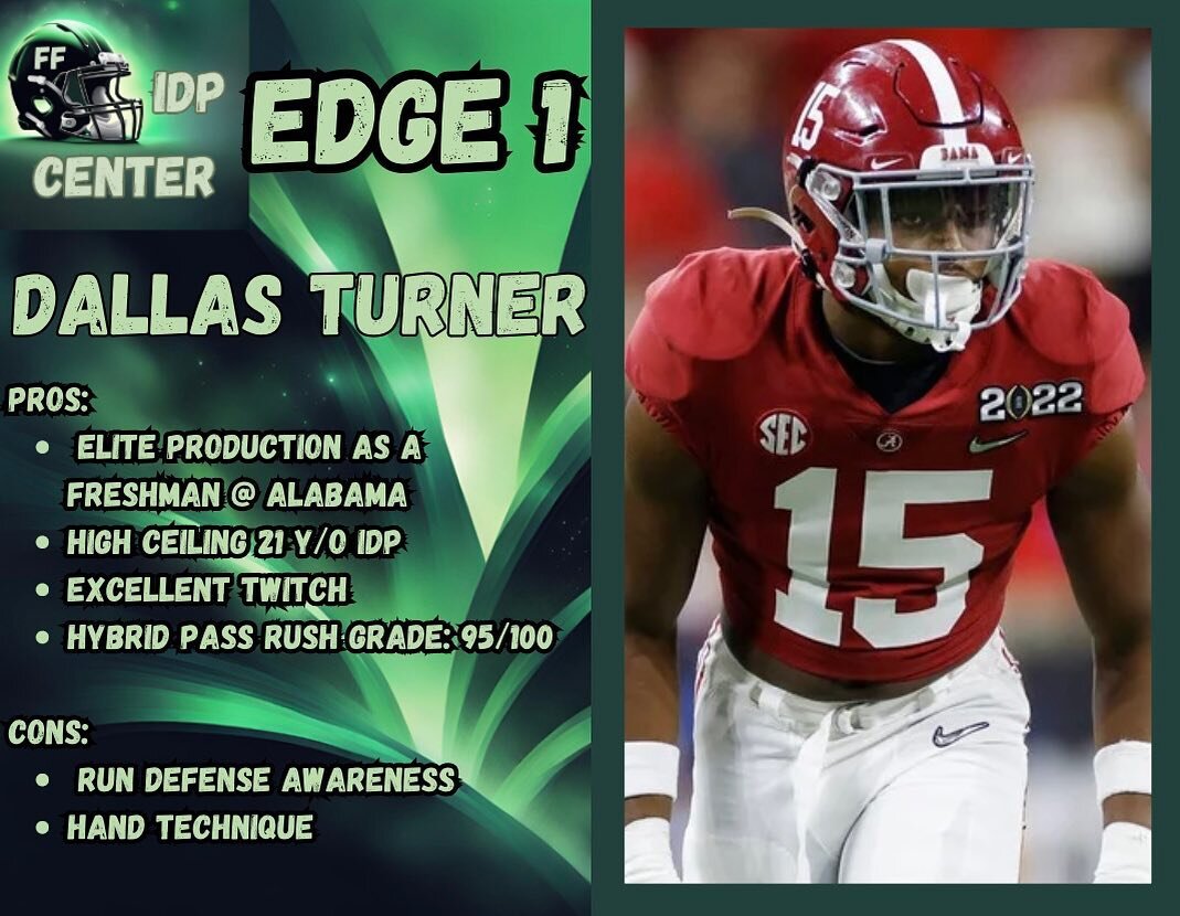 This week we will be revealing our top 5 Edge rushers in this draft for IDP fantasy purposes! Pre-draft, pre-combine, we do feel that the top 3 edge make up Tier 1, followed by 5 more consisting of tier 2. Do you agree or disagree?

Join our discord 