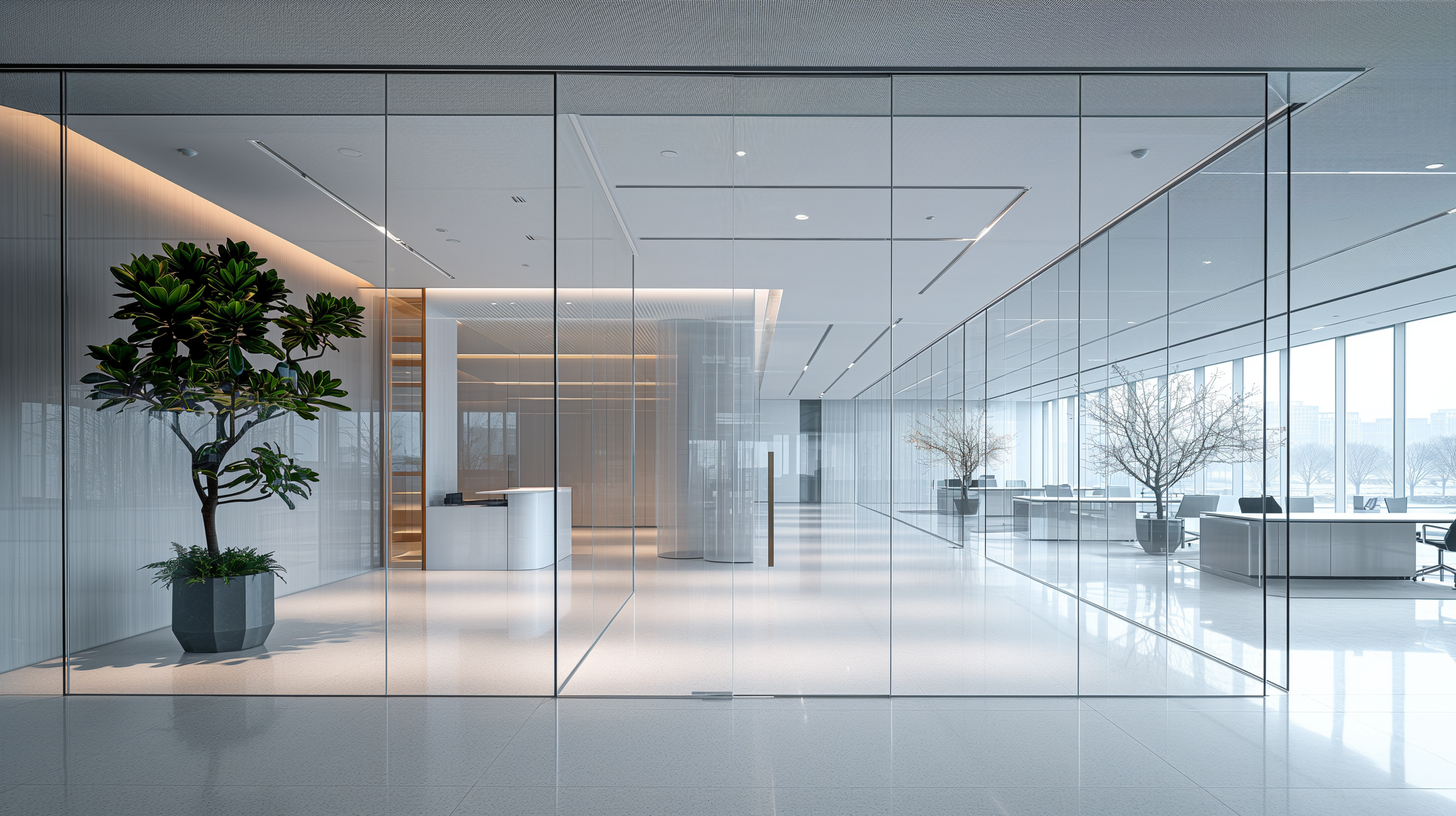 basicredesign_a_glass_office_with_a_plant_pictured_in_the_style_6311f52e-673b-444a-97e7-ad0db255c652.png