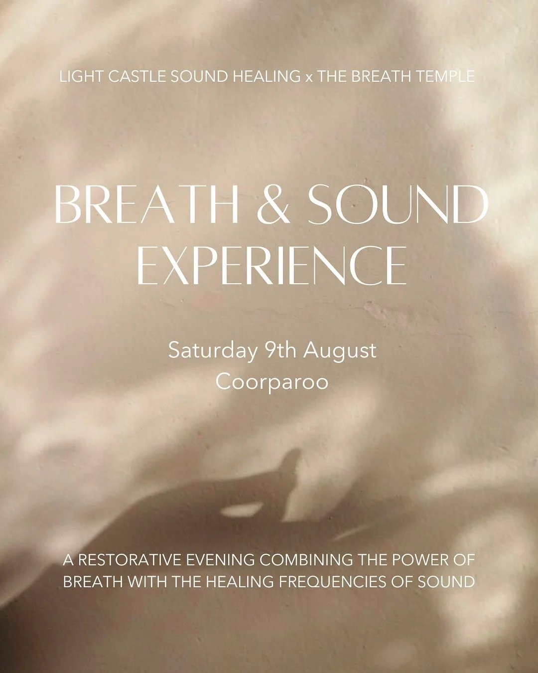 BREATH & SOUND EXPERIENCE ✨ 
Light Castle Sound Healing x The Breath Temple
Join us for an immersive evening of Restorative Breathwork and Sound Healing to regulate your nervous system, release stored tension and reconnect with your inner clari