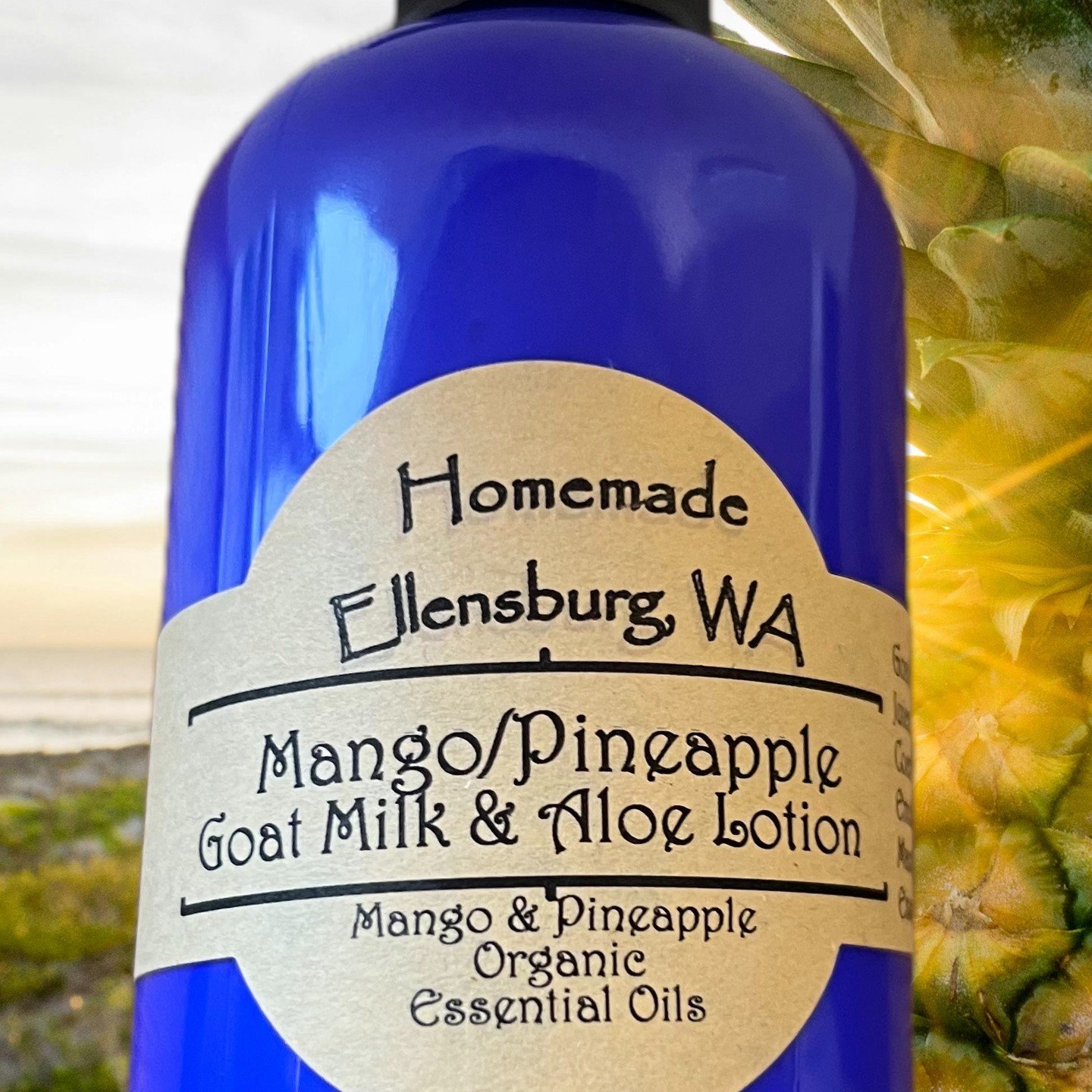 Take a trip to the tropics with this Mango/Pineapple scented nourishing Goats Milk Lotion now in stock! Go to Sunphasesoap.com to see all options available!