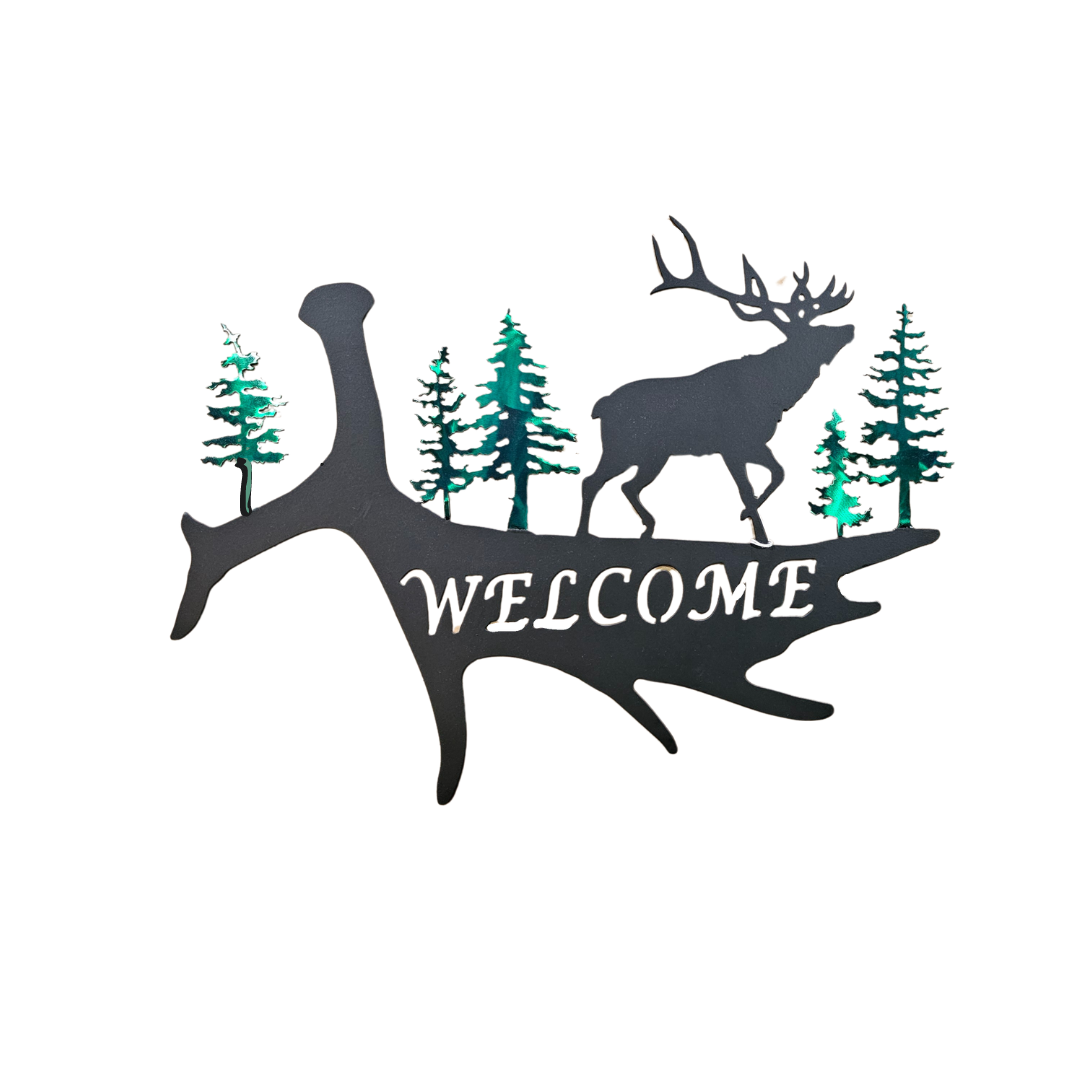 Moose Antler "Welcome" Wall Art