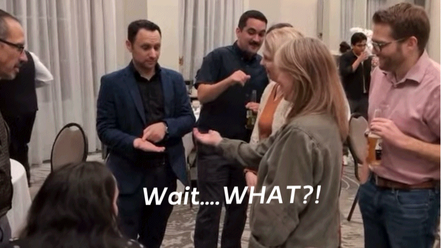 Ari Novick performing magic at an Atlanta corporate event.