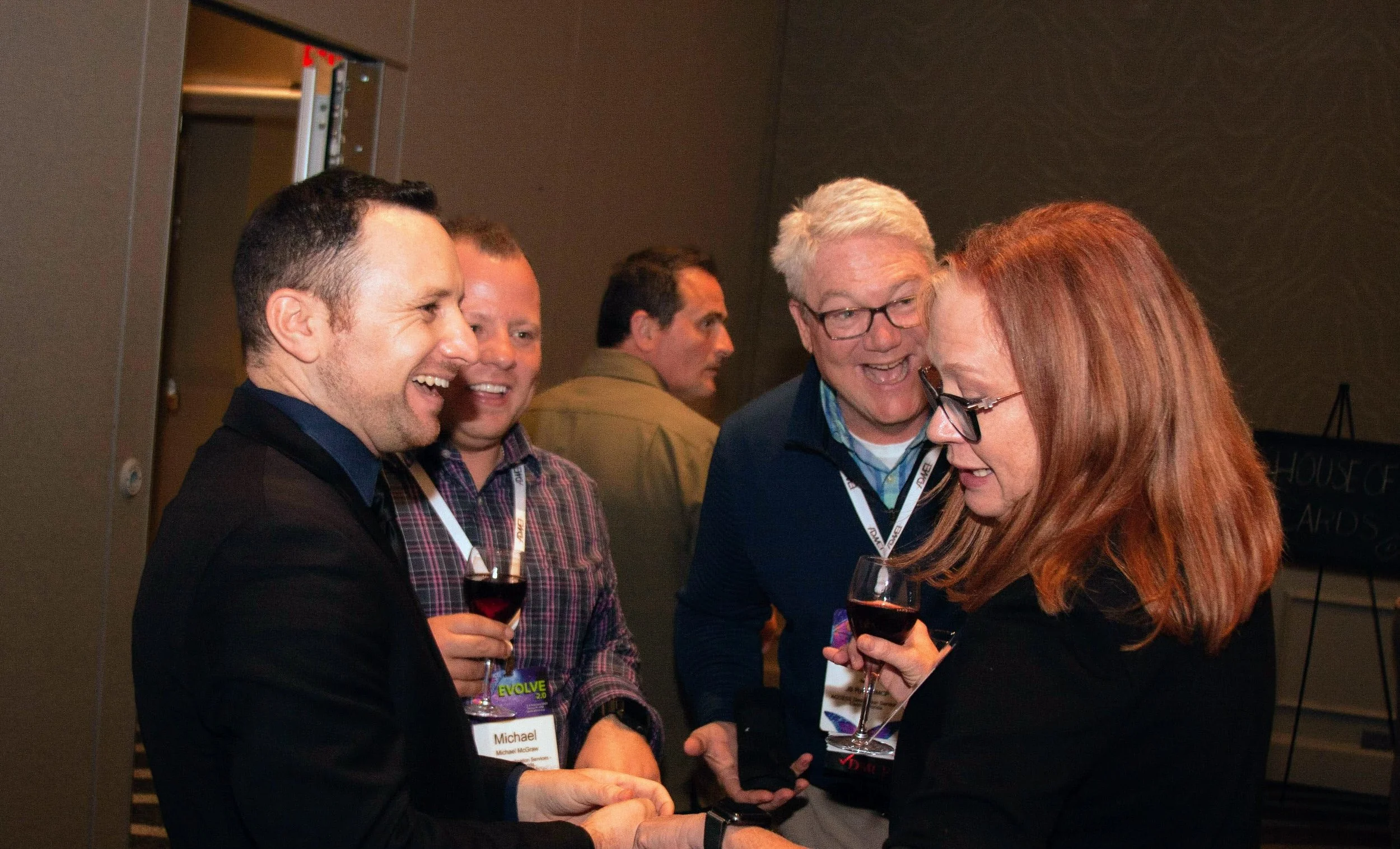 Corporate magician Ari Novick performing interactive magic at an event in Coconut Grove Miami FL