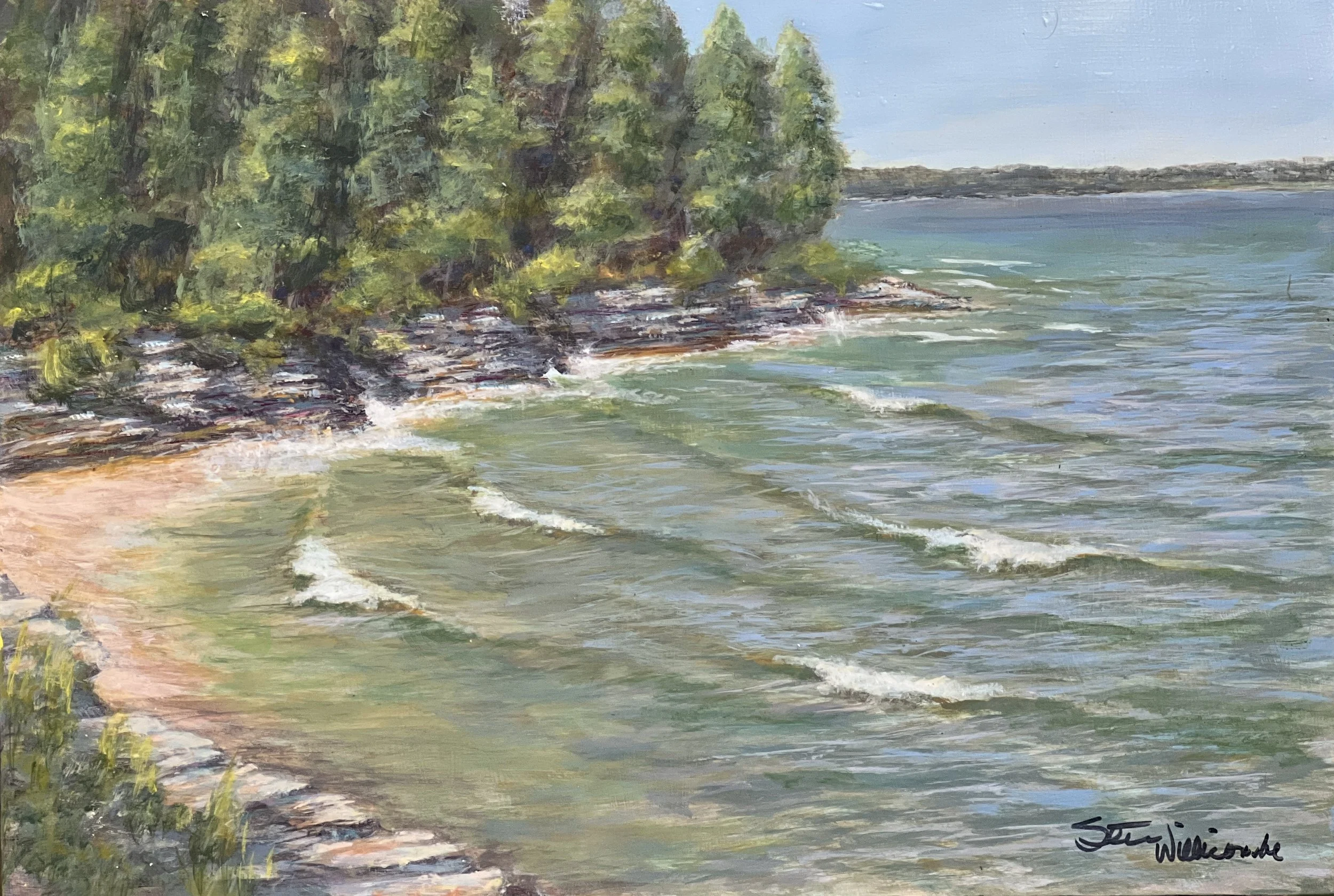 Lake Michigan Rocky Shore II, 12”x16” (Available)