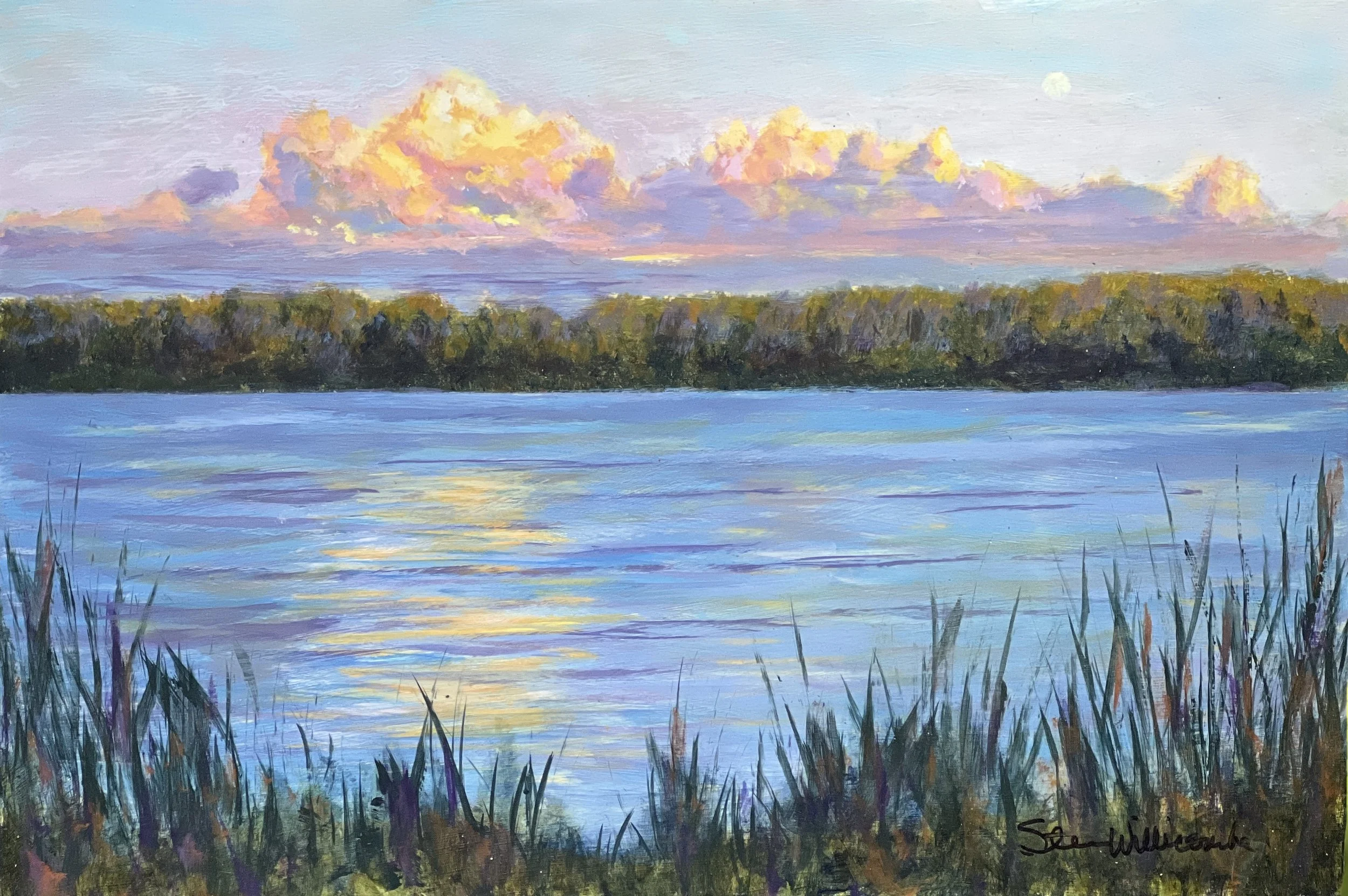 Study for Looking East at Sunset, 12”x18” (Available)