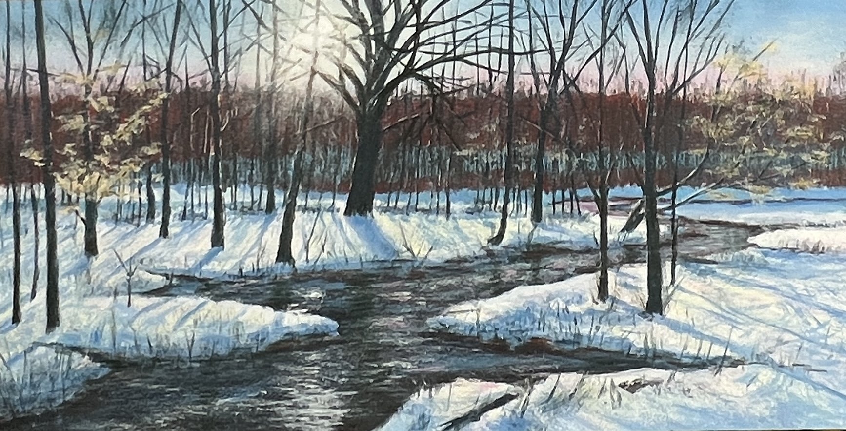 Study for Bever Lake Outflow, 12”x24” (SOLD)