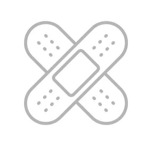 Icon of two crossed adhesive bandages.