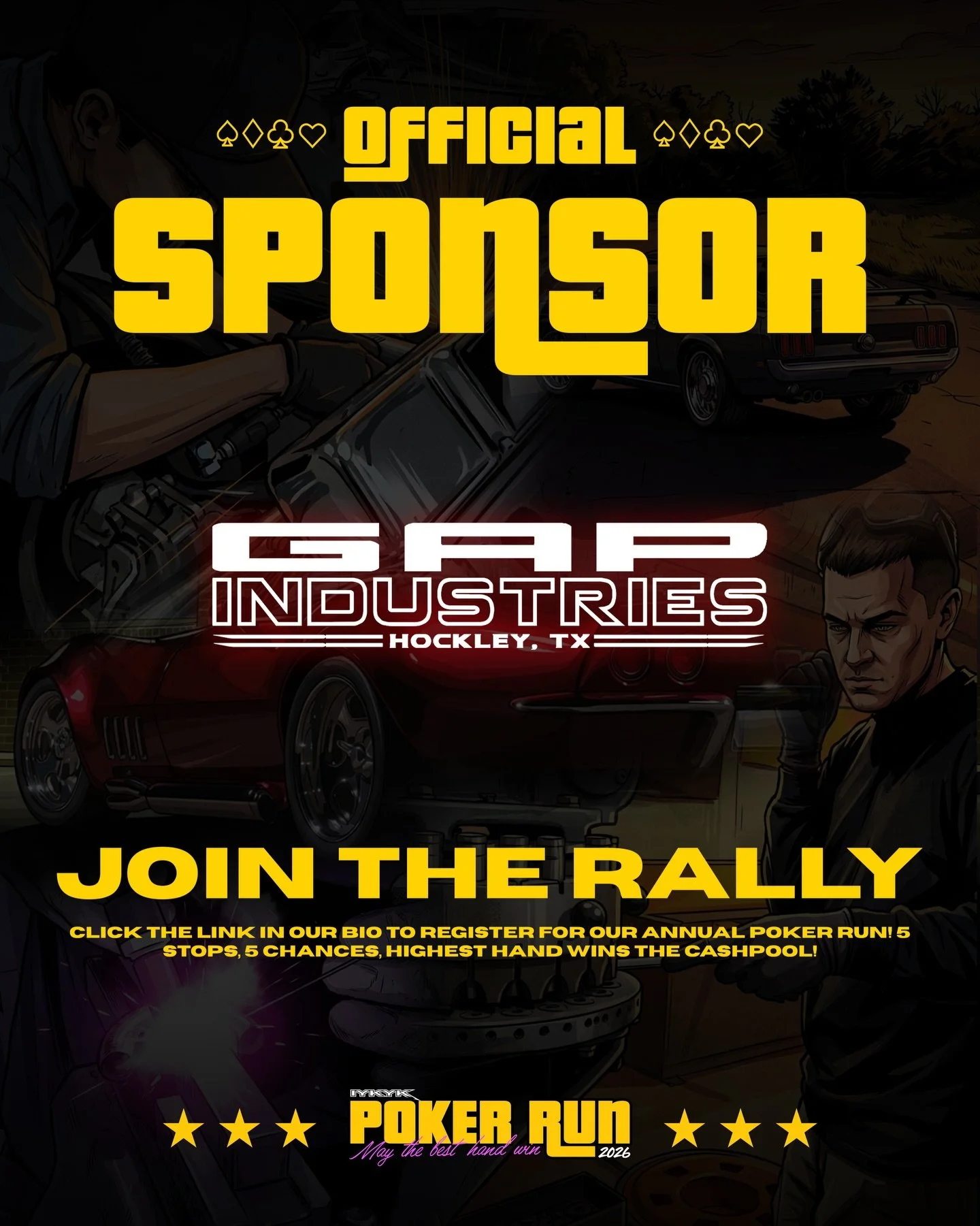 Recognized as one of the leading custom car building companies in the nation, we welcome @gap_industries as an official Gold sponsor for our poker run! 💥 The sky is the limit with this team, and we&rsquo;re excited to share some info about the unmat