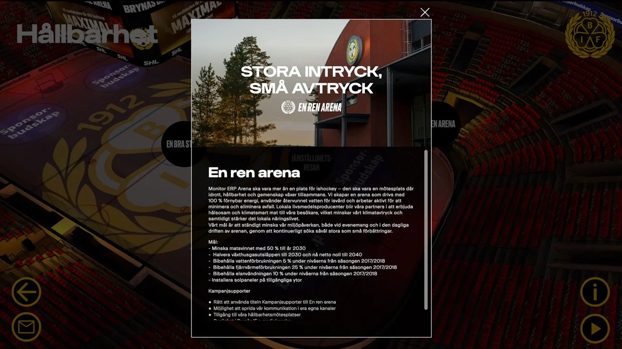 Information window - Information window with text and images in an interactive presentation